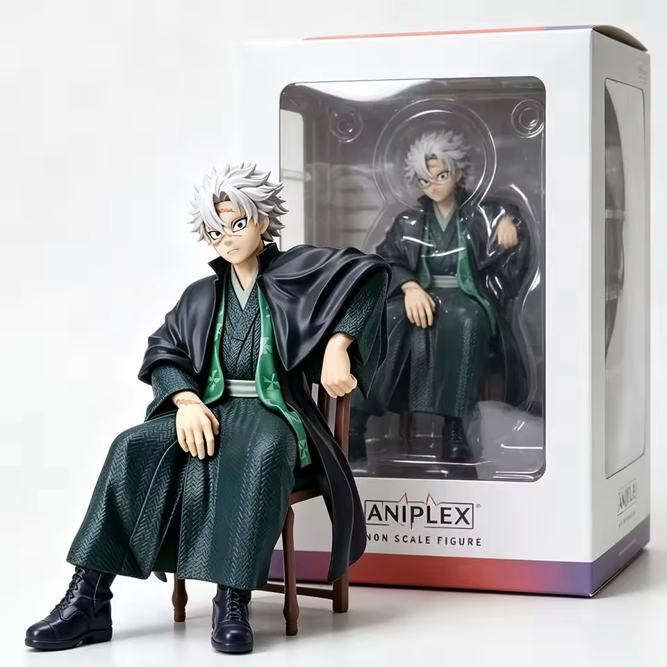 NO BOX Anime Demon Slayer Non Scale Figure Shinazugawa Sanemi Sitting Chair PVC 