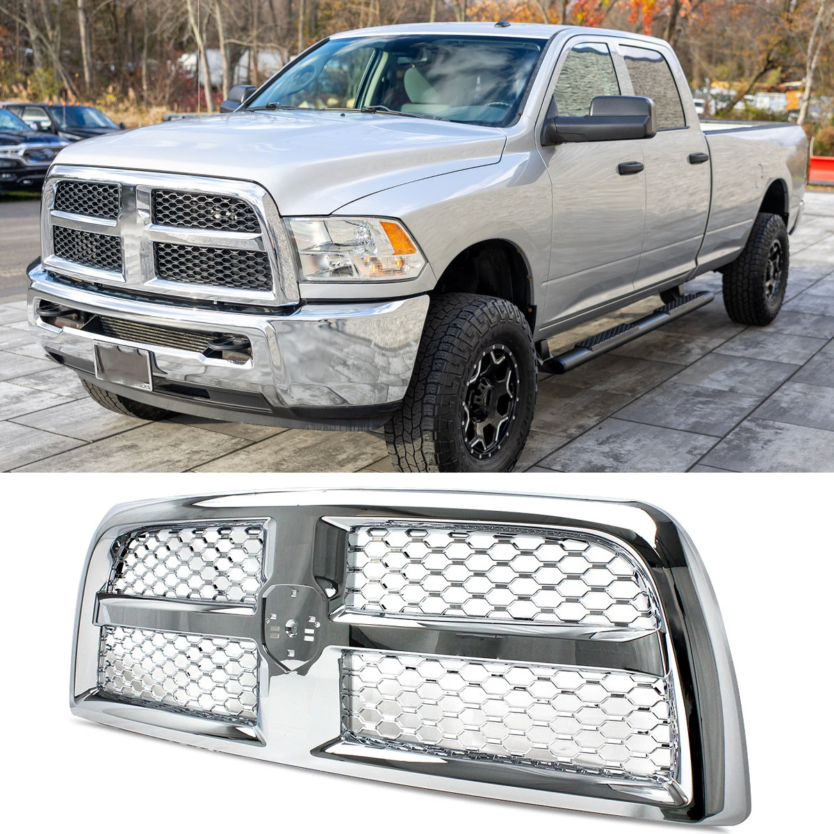 Chrome Front Bumper Grille Assembly For 2013-2018 Dodge Ram 2500 3500 Tradesman Chrome Front Bumper Grille Assembly For 2013-2018 Dodge Ram 2500 3500 Tradesman