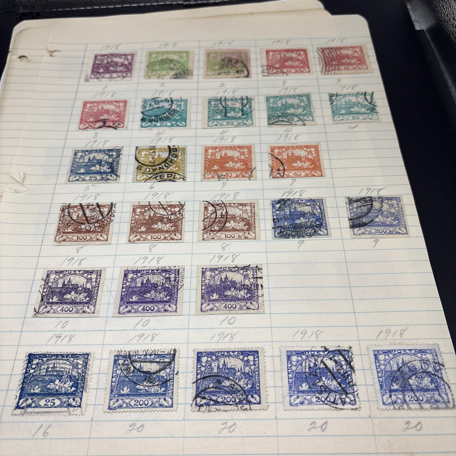 Mixed Lot Of Vintage Stamps From Czechoslovakia - Very Nice Lot   5 Sheets