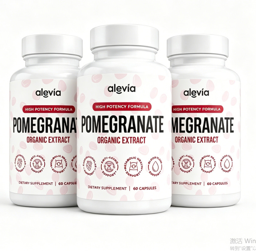 (3 PACK) Alevia Pomegranate Capsules Organic Extract Antioxidant 180 Capsules