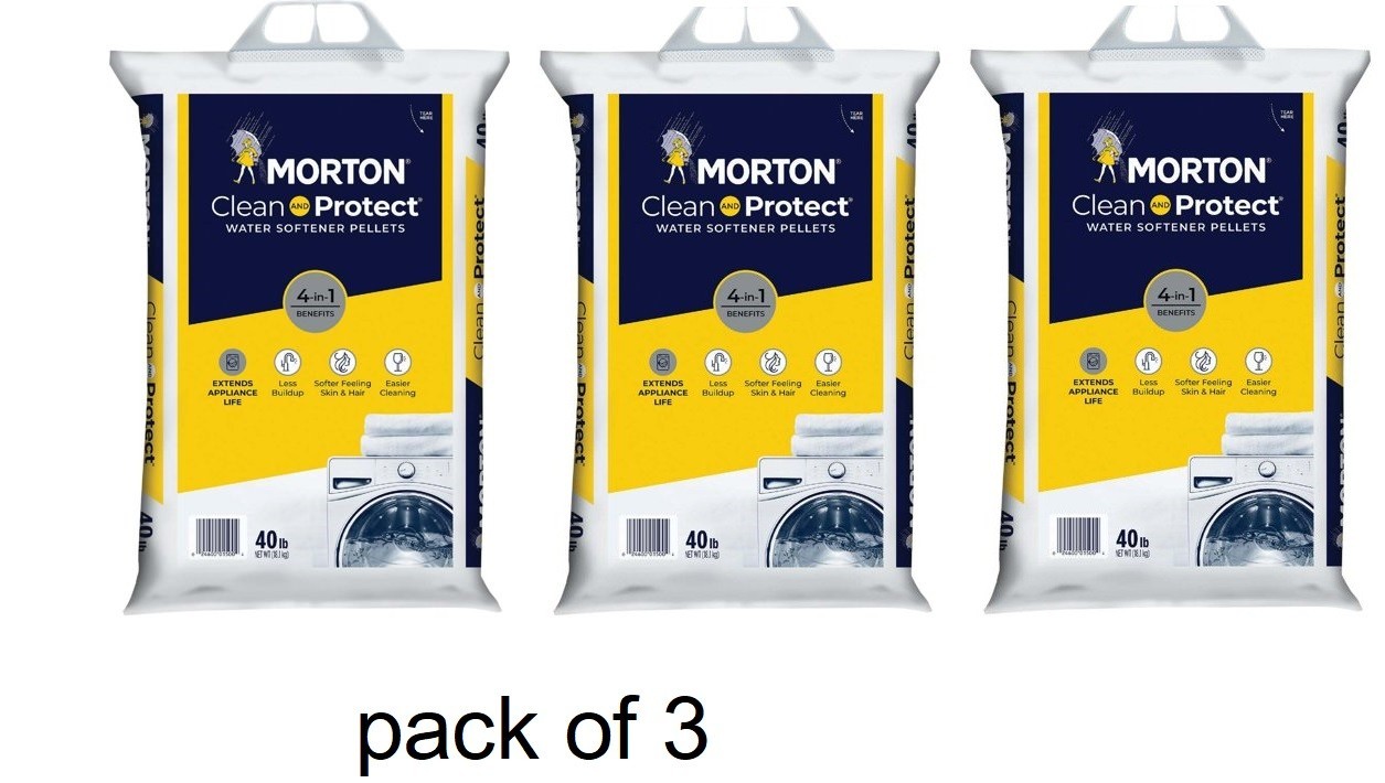 Morton Salt Clean and Protect Water Softener Salt Pellets, 40 lb. Bag (3 PACK ) Morton Salt Clean and Protect Water Softener Salt Pellets, 40 lb. Bag (3 PACK )