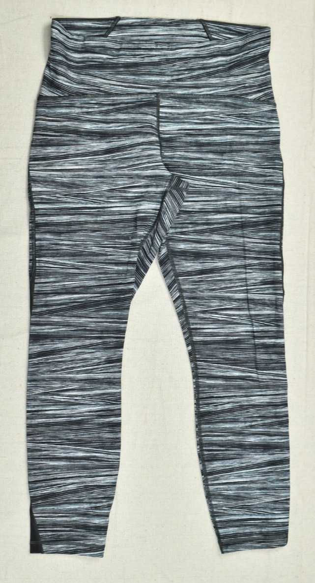 Lululemon Athletica Size 10 Space Dye Mesh Crop Leggings Black White Athletic