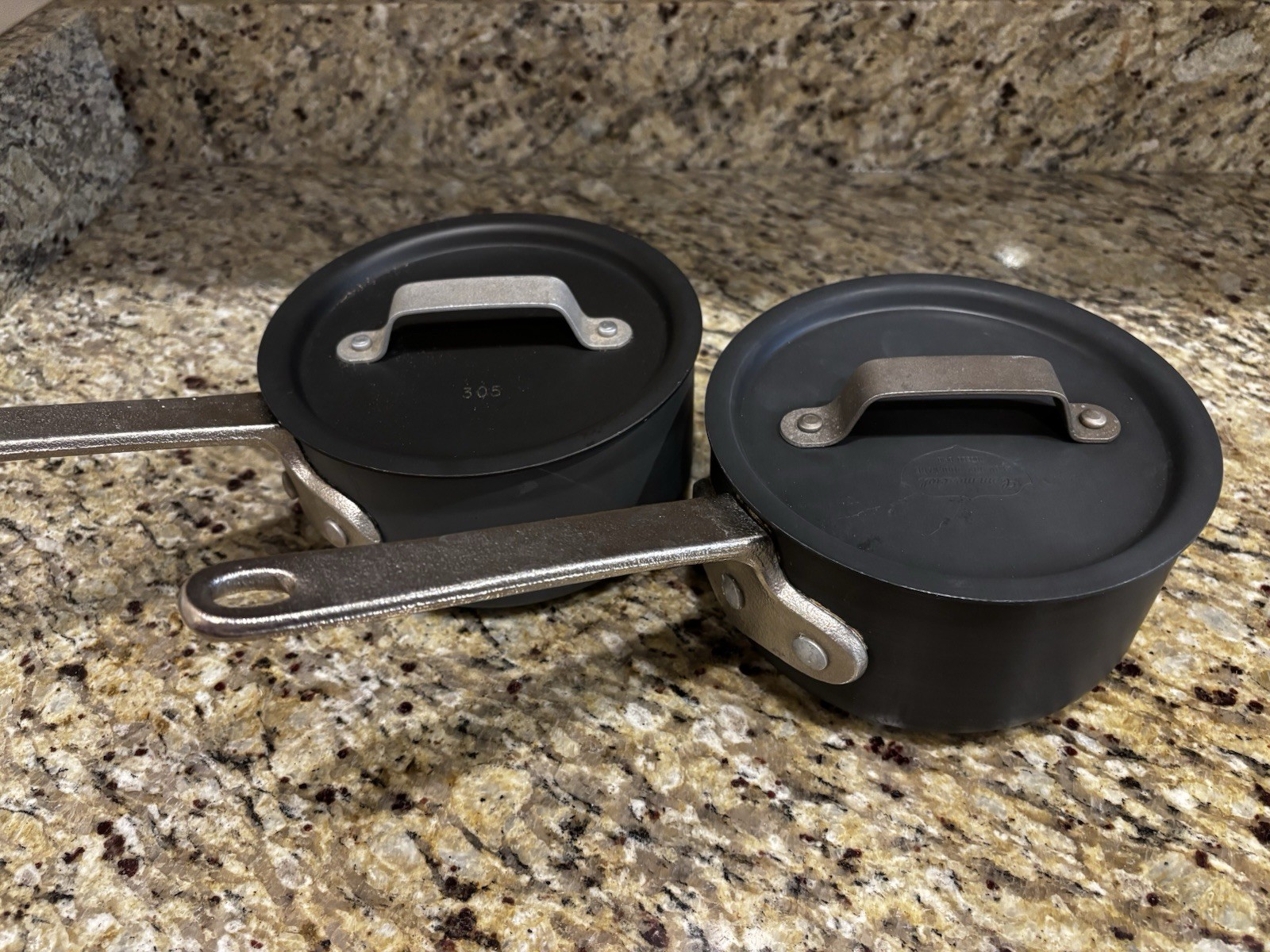 2 Calphalon Commercial Aluminum Company Professional 1.5qt Saucepans 8701 1/2