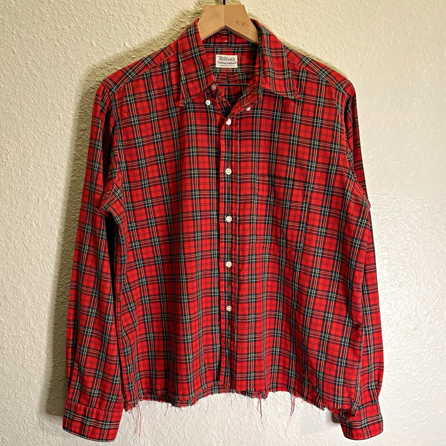 Vintage 1950s Milton’s Clothing Cupboard Plaid Flannel Shirt M/L (22 x 25 in)