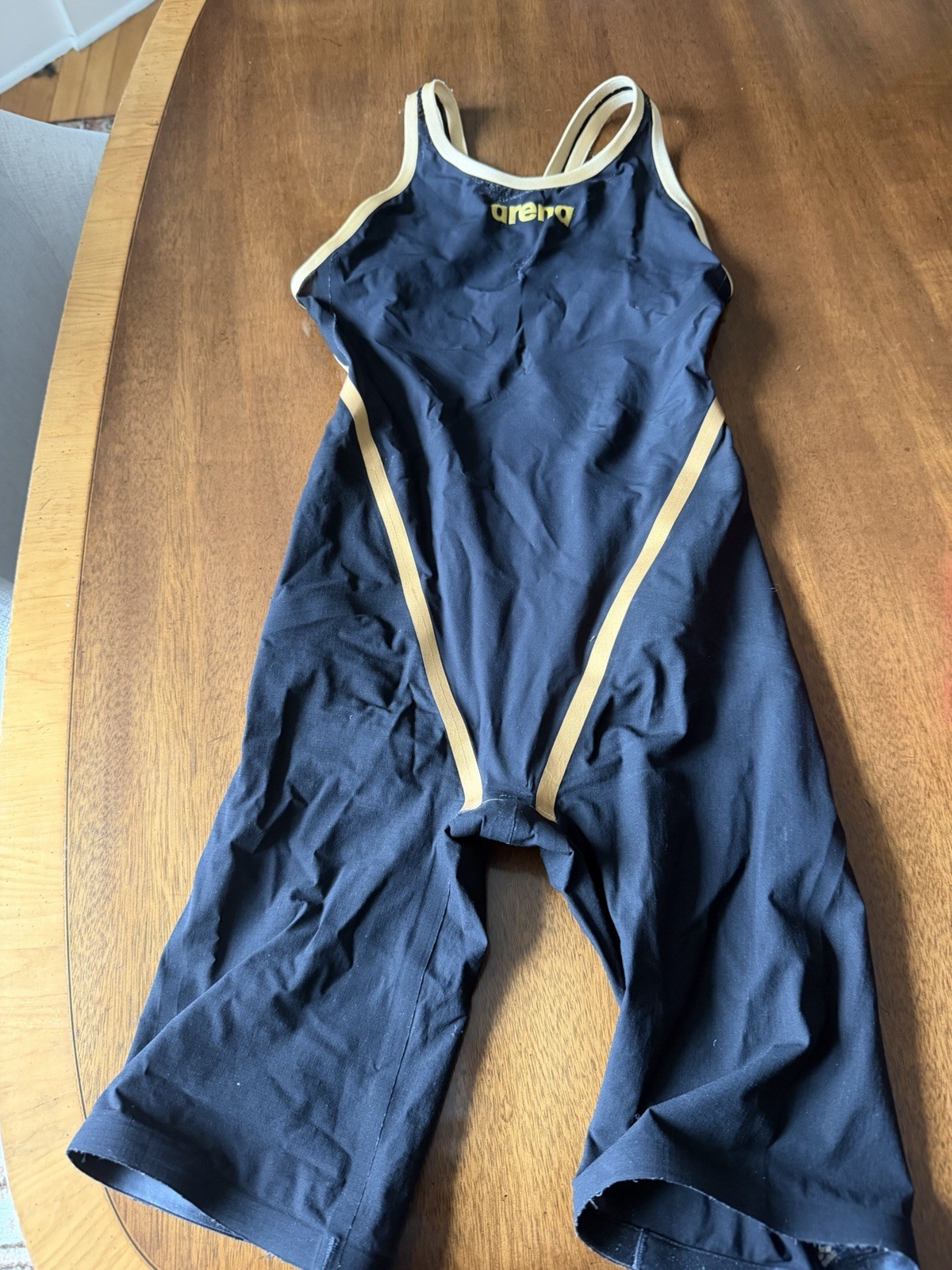 ARENA Powerskin Swimsuit Size 22 Black Open Back Racing Tech Suit carbon