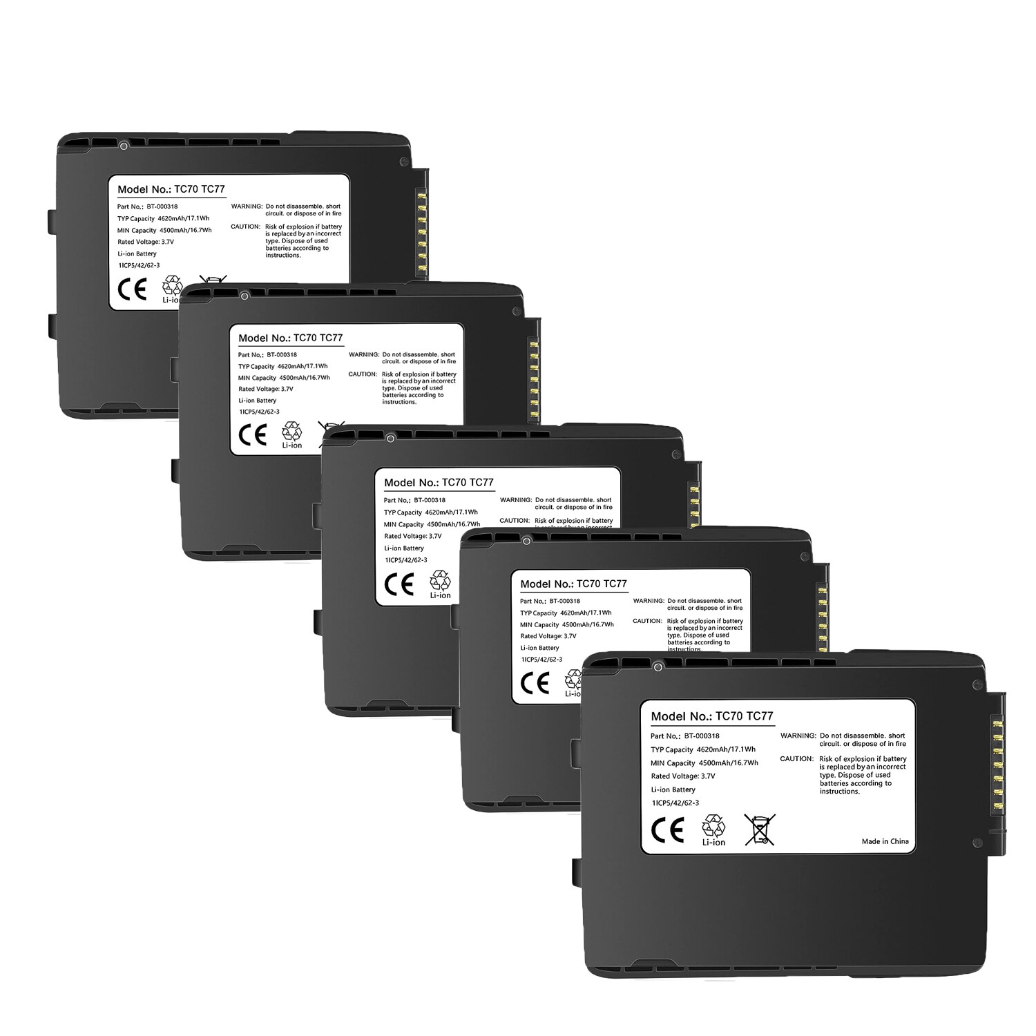 5/10/15 Pk New Genuine BT-000318-01 Battery for Zebra TC77 TC55 TC70 TC72 TC75