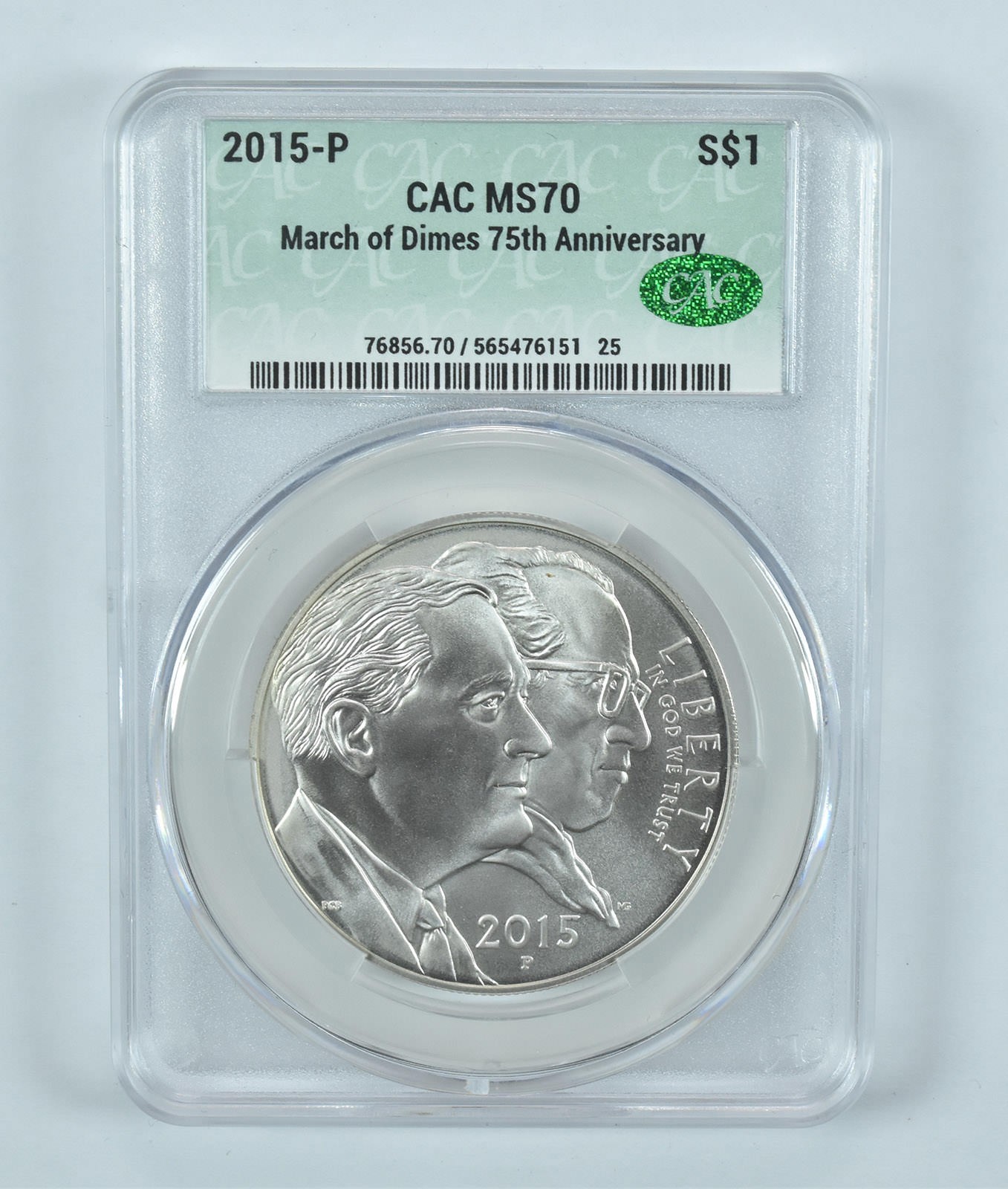 2015-P March Of Dimes Commemorative Silver Dollar MS70 CAC CACg 2015-P March Of Dimes Commemorative Silver Dollar MS70 CAC CACg