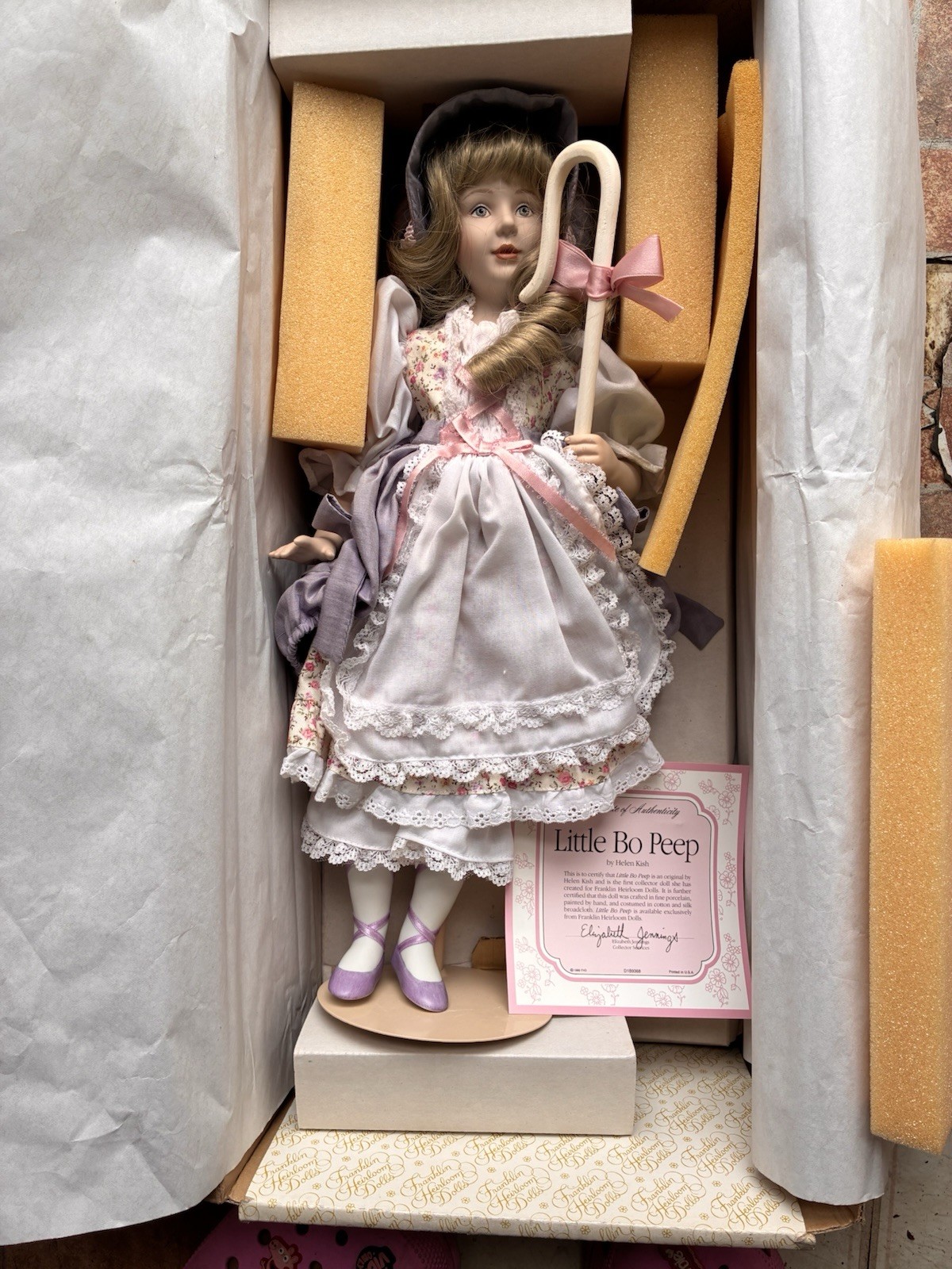 Helen Kish Little Bo Peep Porcelain Doll Franklin Heirloom Dolls Helen Kish Little Bo Peep Porcelain Doll Franklin Heirloom Dolls
