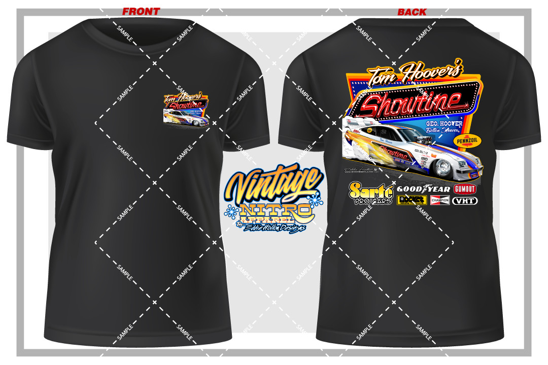 Tom Hoover\'s Showtime Monza Funny Car Vintage style T-Shirt (364) T-Shirt Tom Hoover\'s Showtime Monza Funny Car Vintage style T-Shirt (364) T-Shirt
