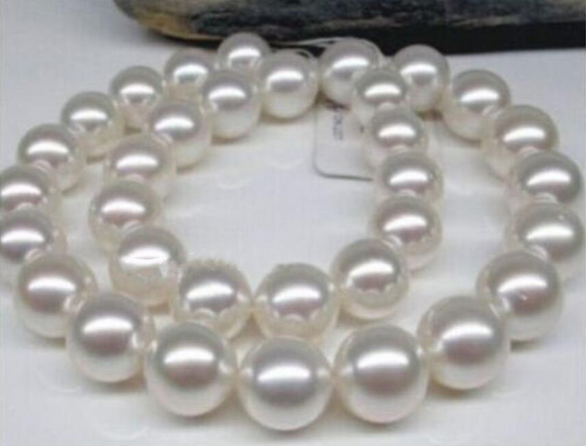 Genuine Natural 11-12MM South Sea White Real Pearl Necklaces 18\