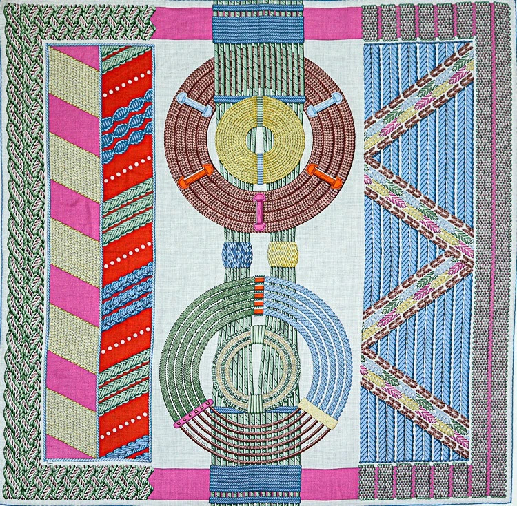 Hermes Dressage Tressage Shawl 140 Cashmere Scarf Shawl Tags Box Excellent