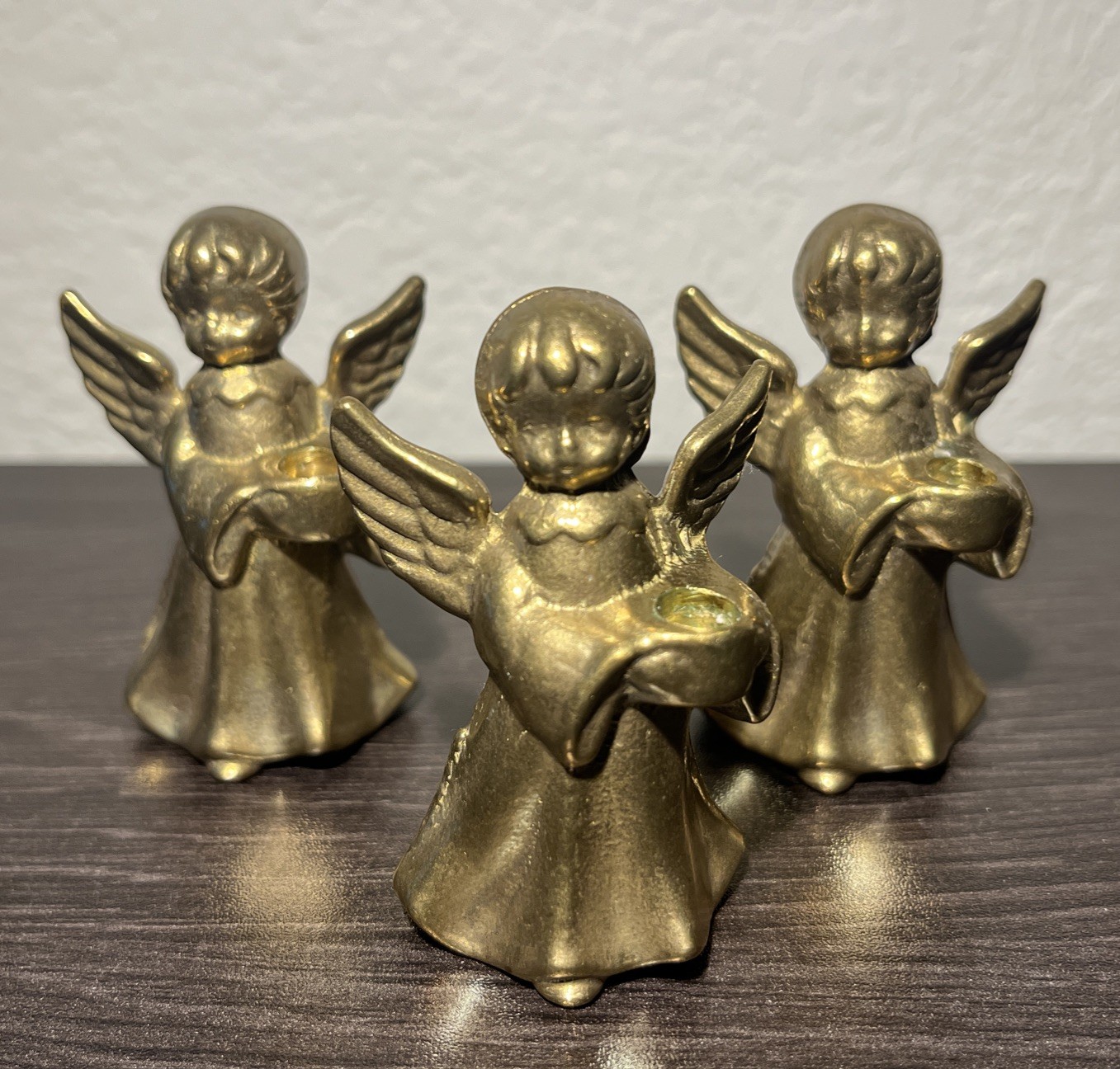 Vintage Solid BRASS ANGEL Cherub Mini Taper Candle Holders Seasonal Decor 3 PCS Vintage Solid BRASS ANGEL Cherub Mini Taper Candle Holders Seasonal Decor 3 PCS