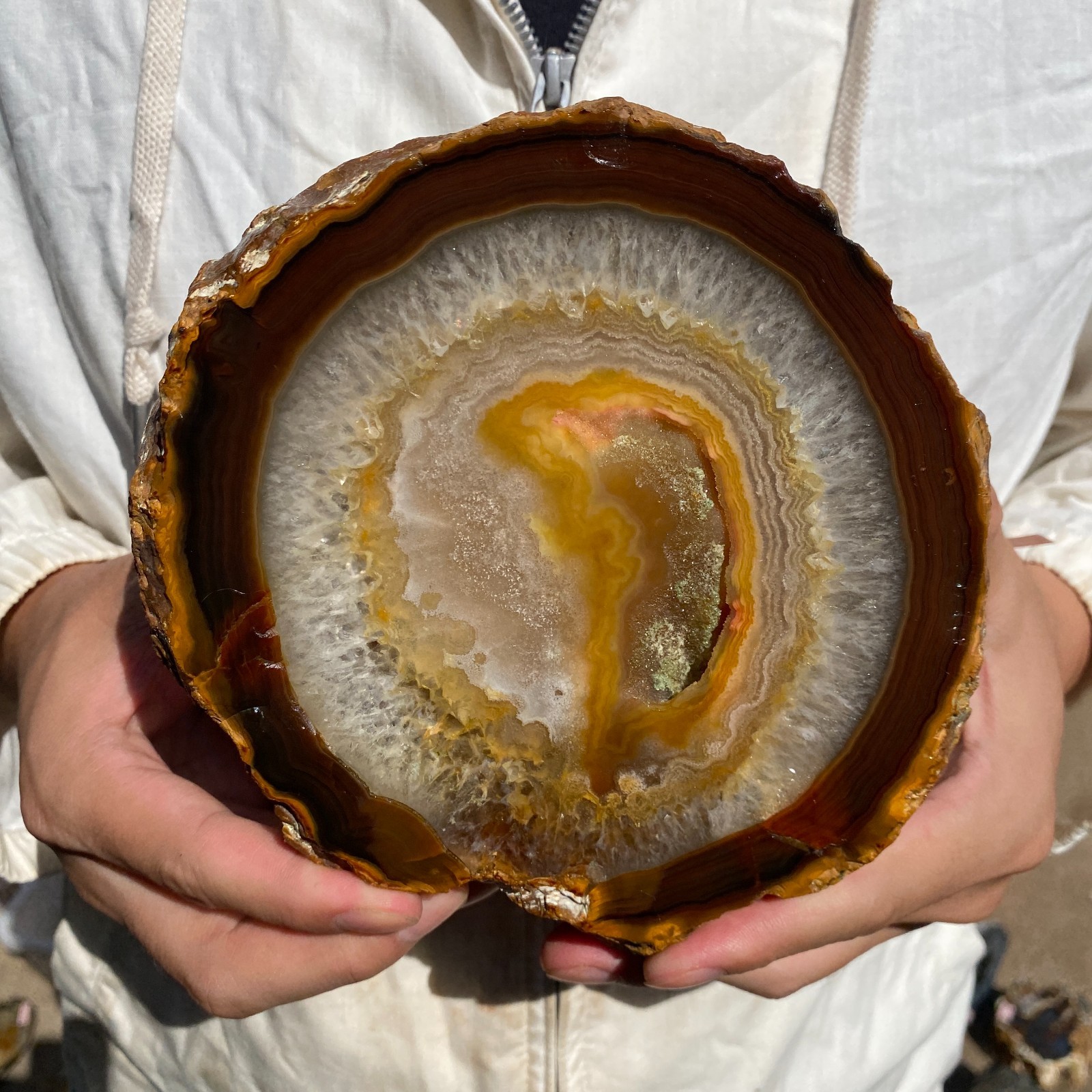 4.8lb Natural Lace Banded stripe Agate Quartz Crystal Rough mineral specimen