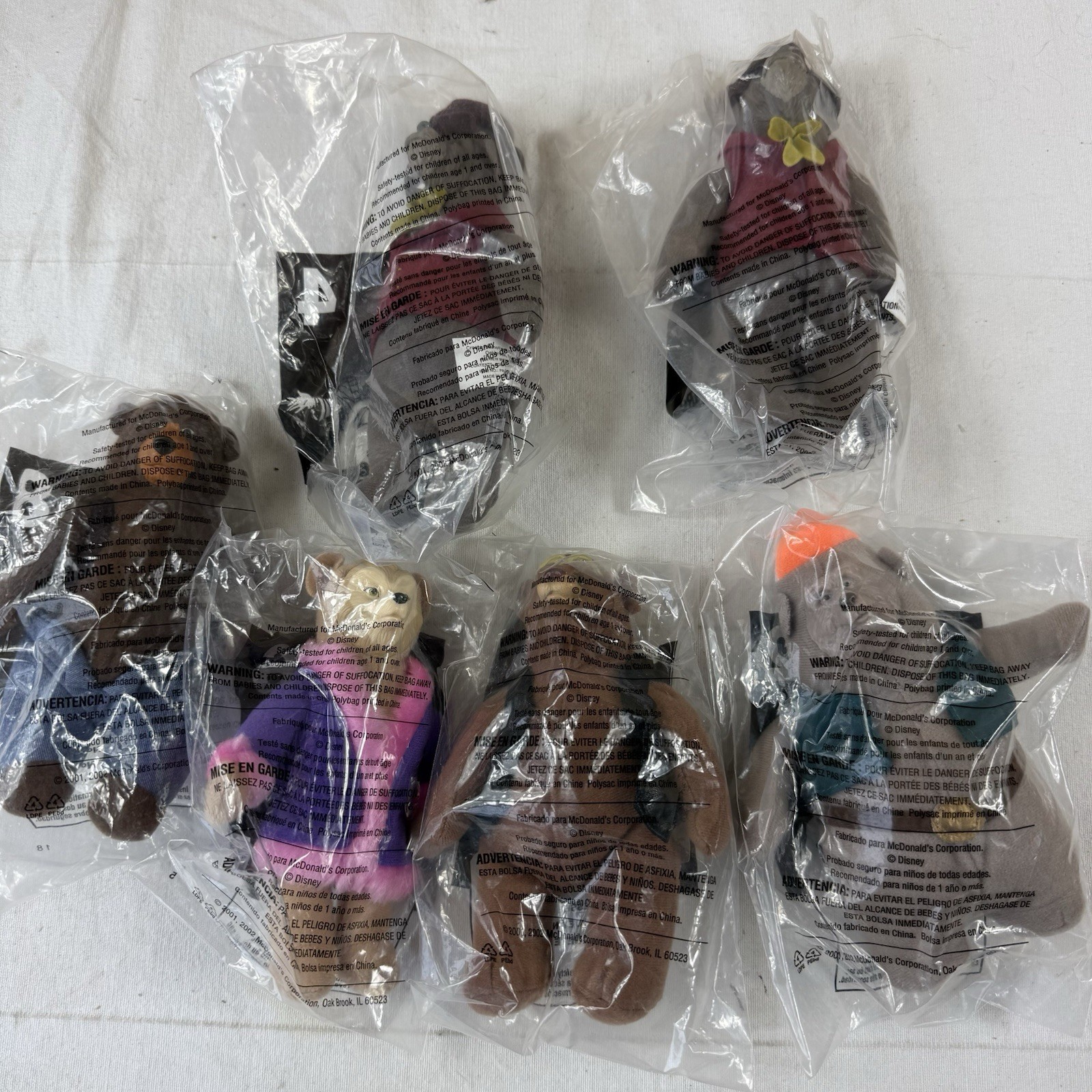McDonald\'s Disney Country Bears Happy Meal Toys Lot of 6 New Sealed 2001