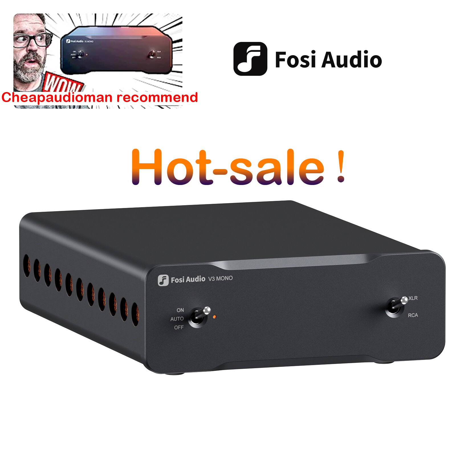 Fosi Audio V3 Mono Power Amplifier PFFB 3255 Monoblock Class D Home Audio Amps