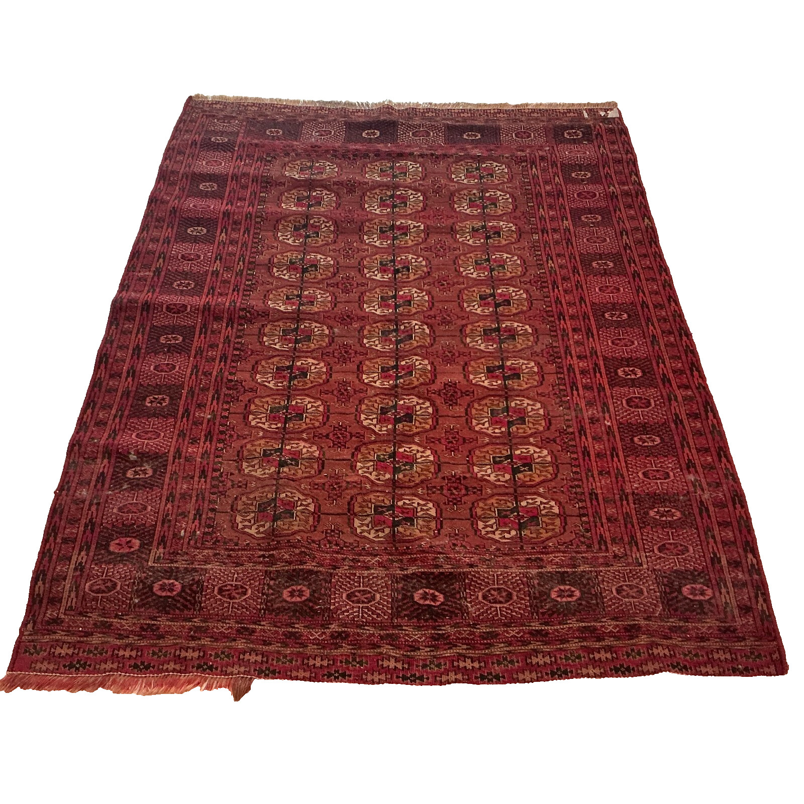 Mid Century Turkmen Hand Knotted Tekke Rug, 79\ Mid Century Turkmen Hand Knotted Tekke Rug, 79\