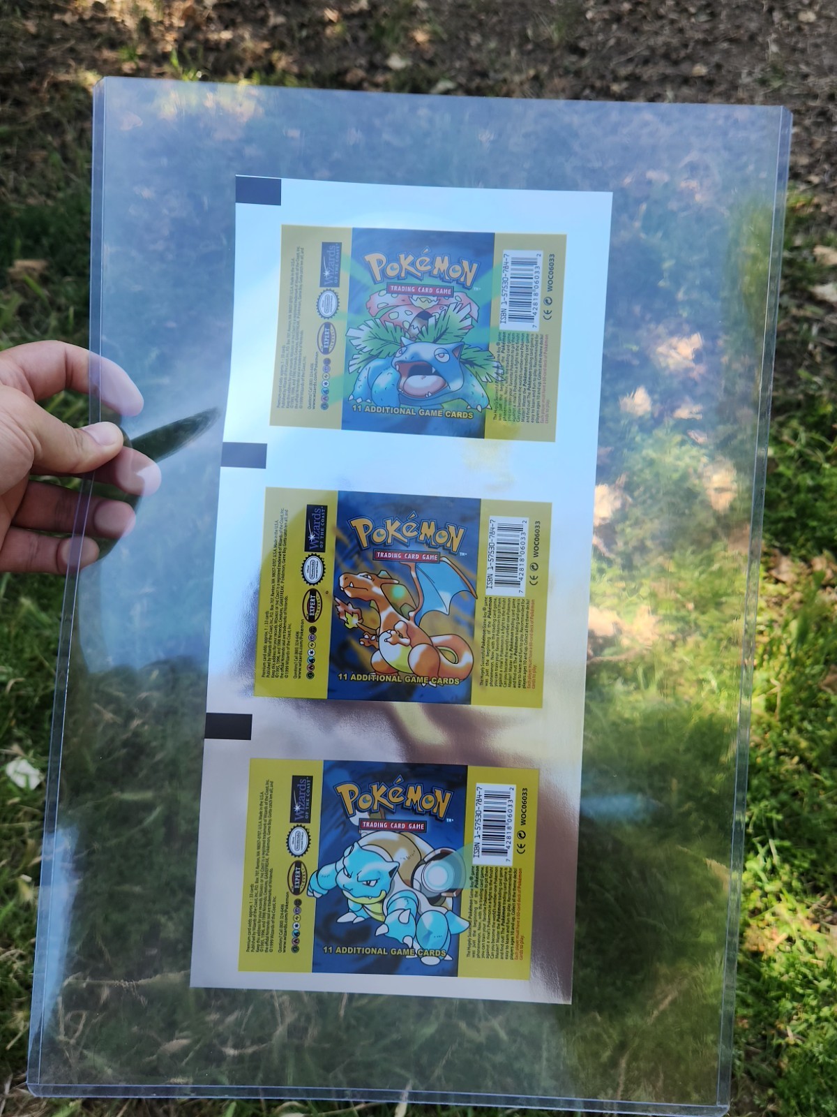 Pokémon Base Set Booster Pack Uncut Sheet Charizard Blastoise Venusaur Topload Pokémon Base Set Booster Pack Uncut Sheet Charizard Blastoise Venusaur Topload