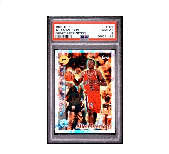 1996-97 Topps Draft Redemption Allen Iverson RC #DP-1 PSA 8 NM-MT 76ers 1996-97 Topps Draft Redemption Allen Iverson RC #DP-1 PSA 8 NM-MT 76ers