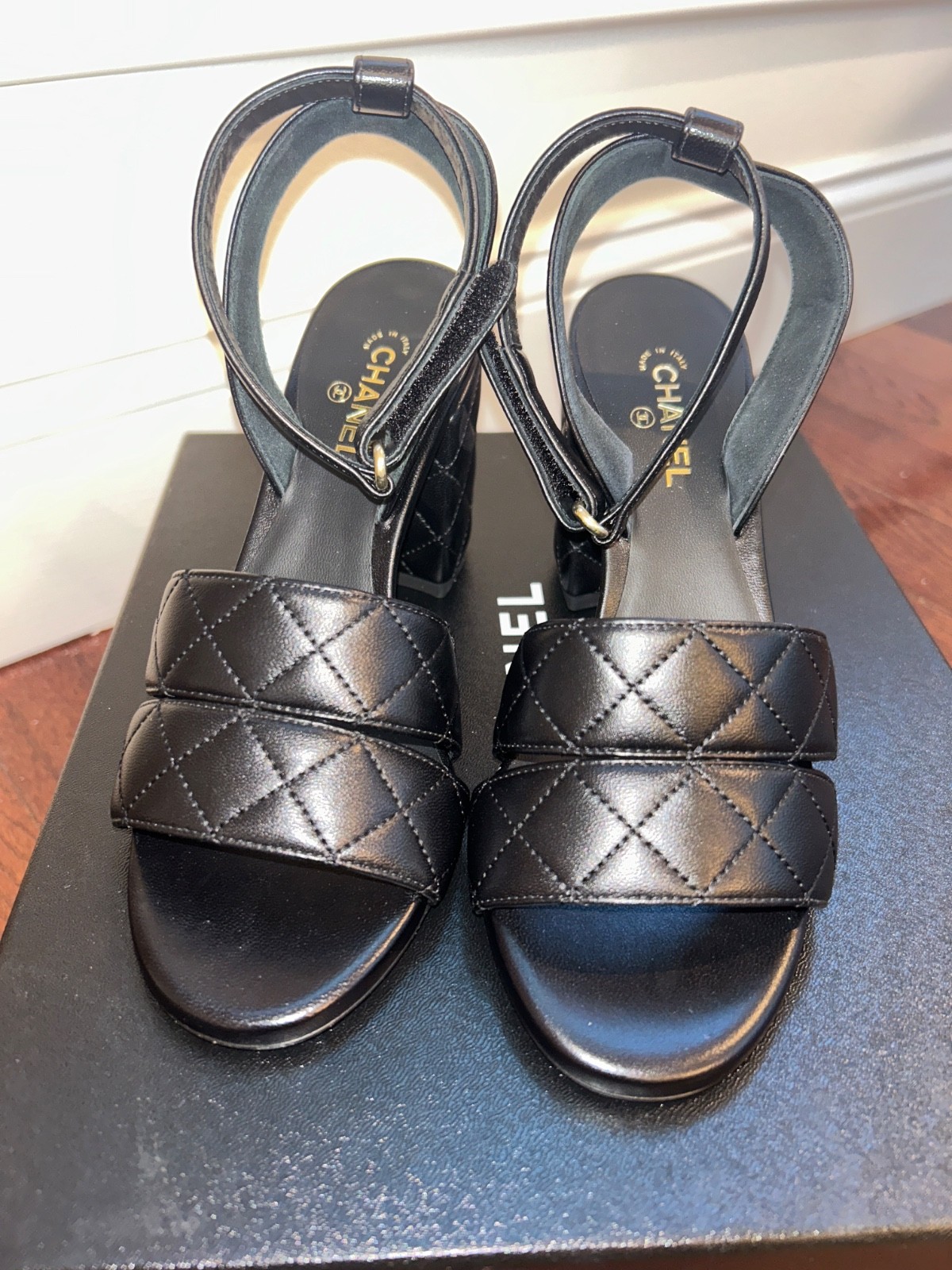 Authentic New CHANEL Strappy Sandals with Block Heel Size 36 with box Authentic New CHANEL Strappy Sandals with Block Heel Size 36 with box