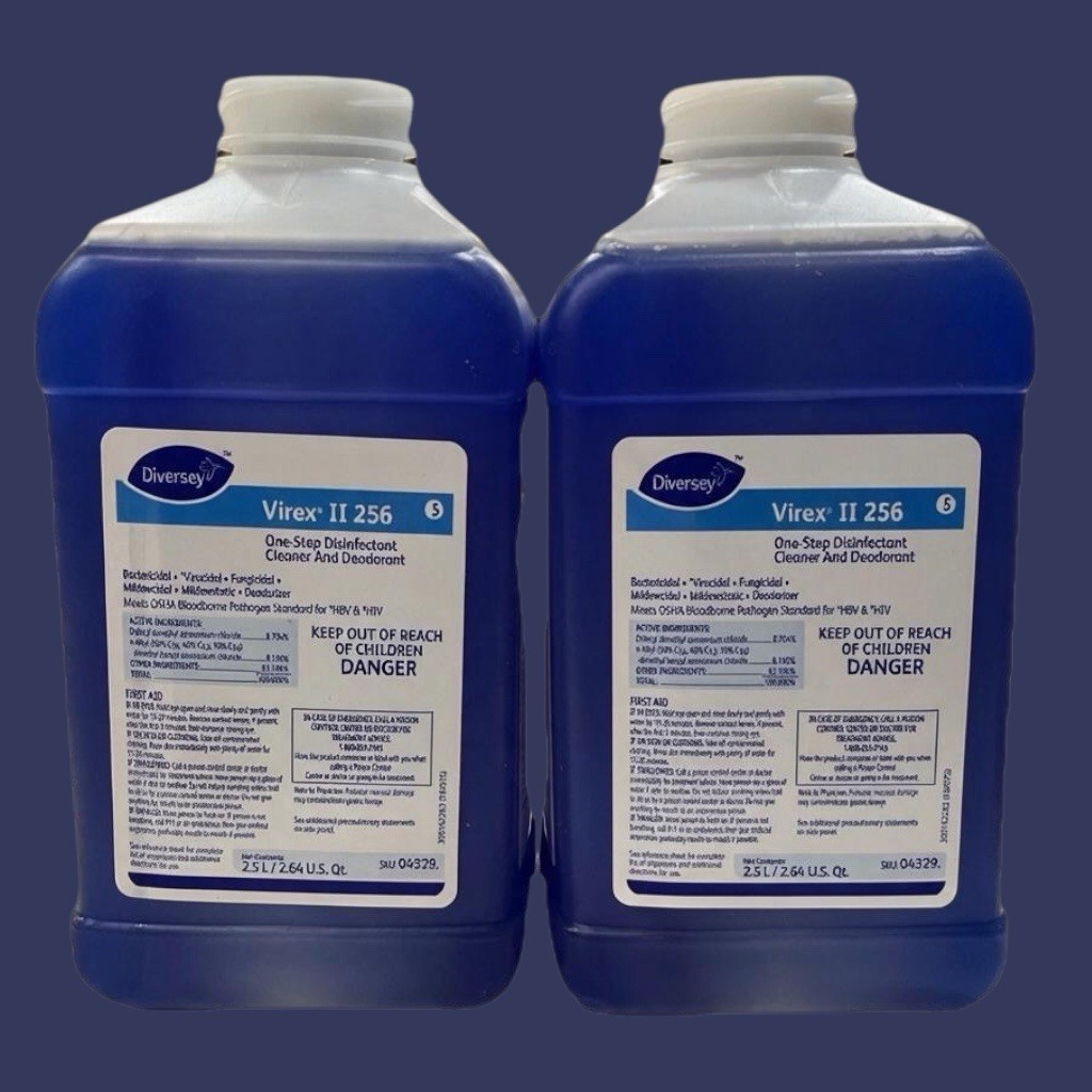 Diversey Virex II 256 One-Step Disinfectant Cleaner 2.5L J-Fill 04329 (2-Pack)