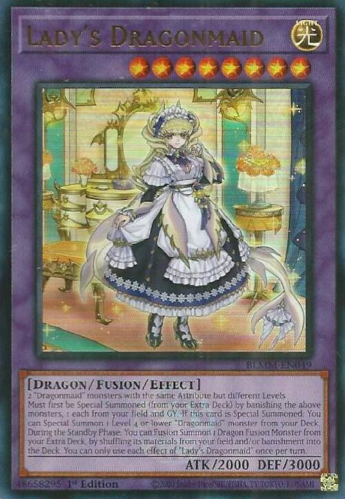 YUGIOH 1x Lady\'s Dragonmaid Ultra Rare BLMM-EN049 NM