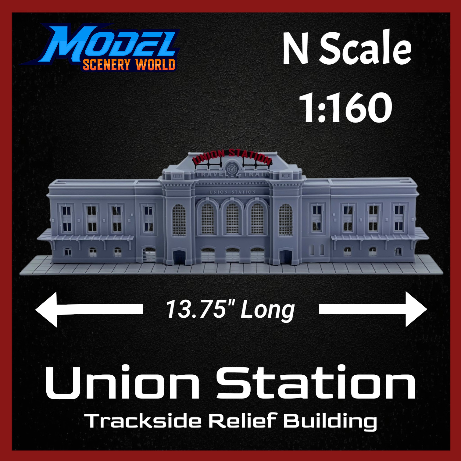 N Scale 1:160 Union Station Train Depot Relief Building | Model Scenery World