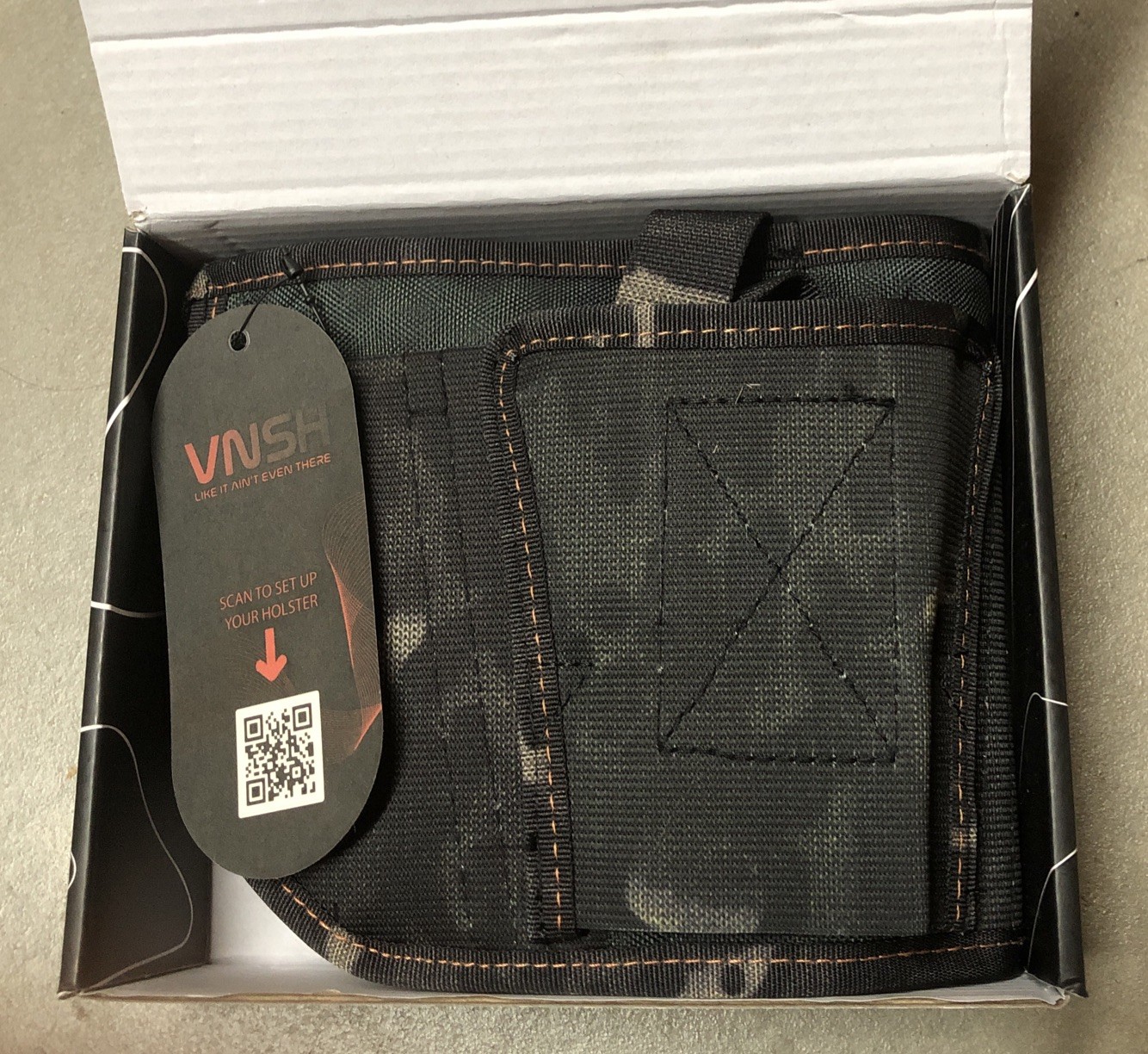 VNSH Belly Band Holster Weapon Light Compatible 2 Mags -Midnight Camo Black - XL
