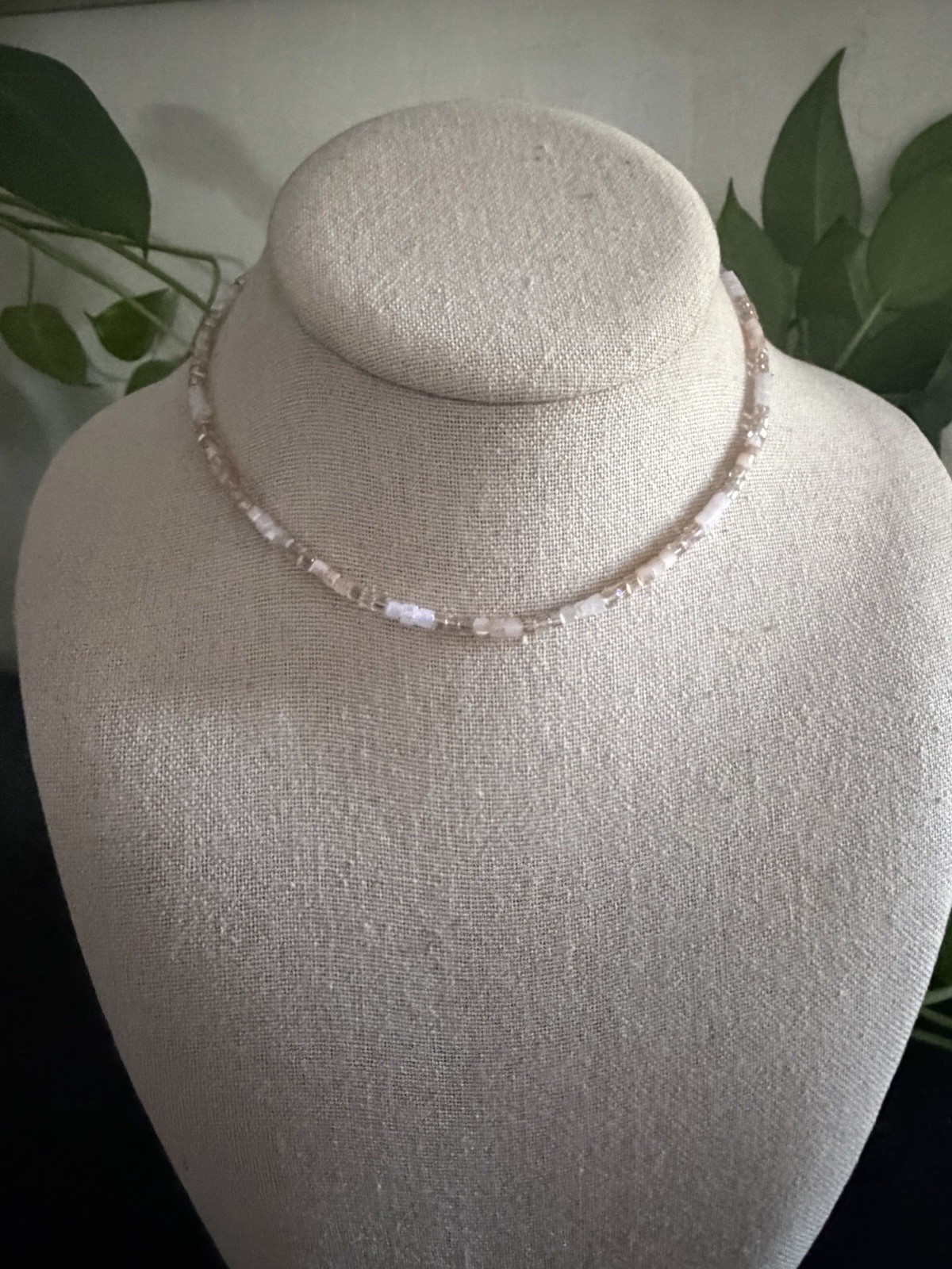 Jia Jia Aurora Pink Opal & Rose Quartz Gemstone Beaded Choker Necklace Jia Jia Aurora Pink Opal & Rose Quartz Gemstone Beaded Choker Necklace
