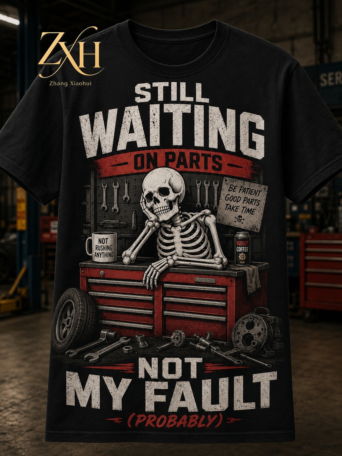 Funny Graphic Style, Men\'s T-Shirt, Still Waiting On Parts Not My Fault Probabl