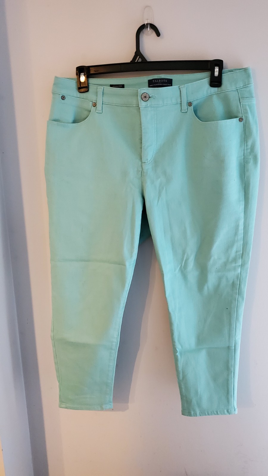 Talbots Women\'s Solid Blue Jegging Crop Pants Flat Front Pockets Plus Talbots Women\'s Solid Blue Jegging Crop Pants Flat Front Pockets Plus