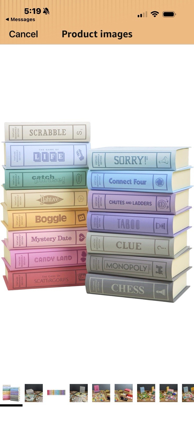 WS Game Company Set of 15 Vintage Bookshelf Linen Book Board Game Collection New