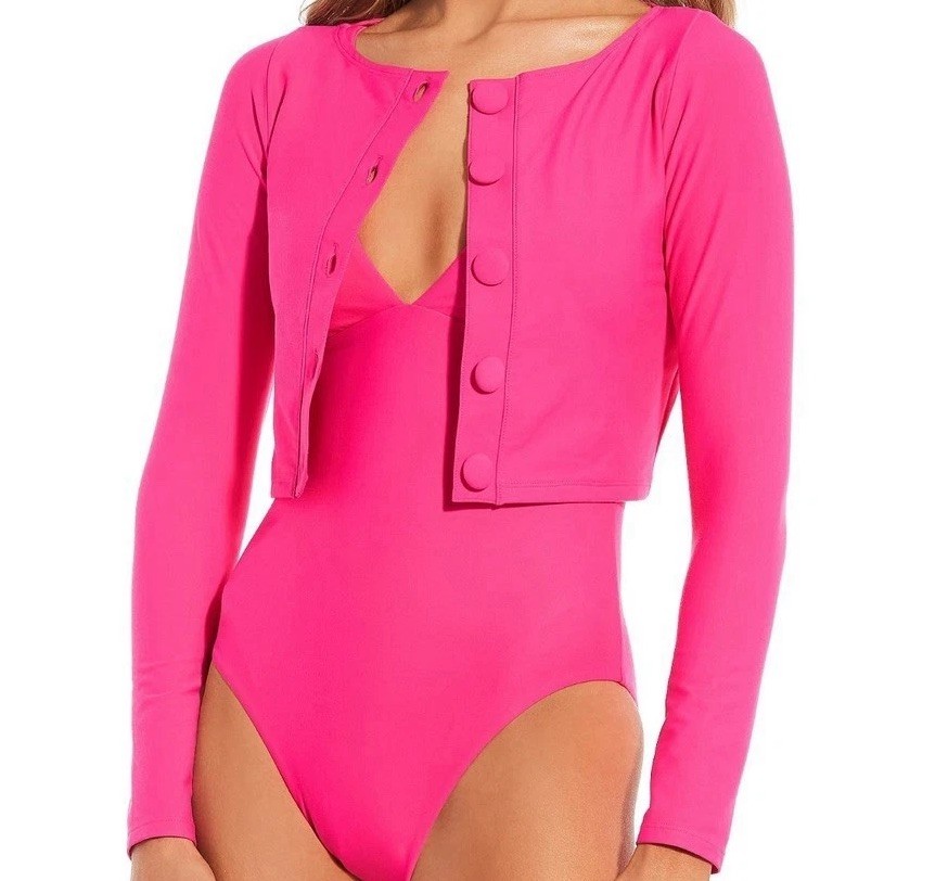 NWT Antonio Melani Hot Pink Swim Cardigan Jacket NEW Size XS