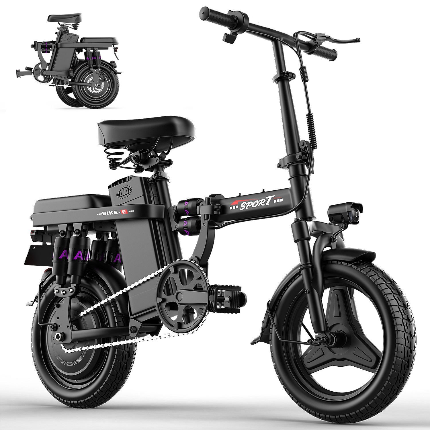 ASKGO Lightweight Folding Ebike 1500W 48V 25MPH 14