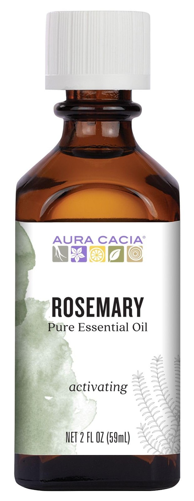 Aura Cacia Rosemary Essential Oil 2 Fl Oz Fresh Herbaceous Aroma Energizing B...