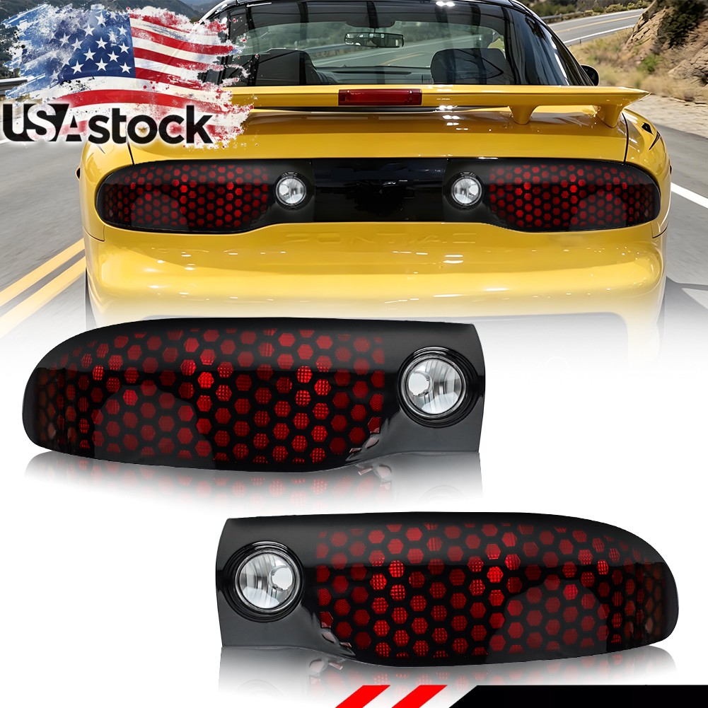 2PCS Red Lens Tail Brake Light Lamps For 1998-2002 Pontiac Firebird Trans AM