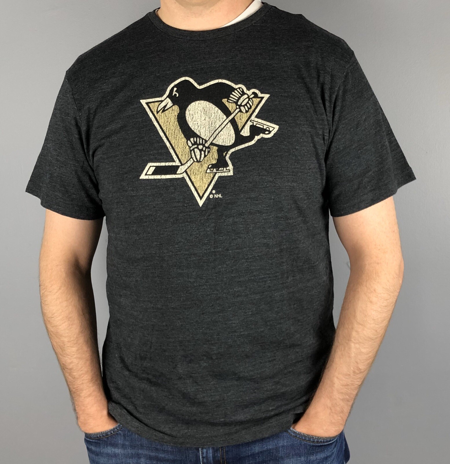 Pittsburgh Penguins T-Shirt - Sidney Crosby 87 Reebok CCM Gray Tri Blend 5 sizes Pittsburgh Penguins T-Shirt - Sidney Crosby 87 Reebok CCM Gray Tri Blend 5 sizes