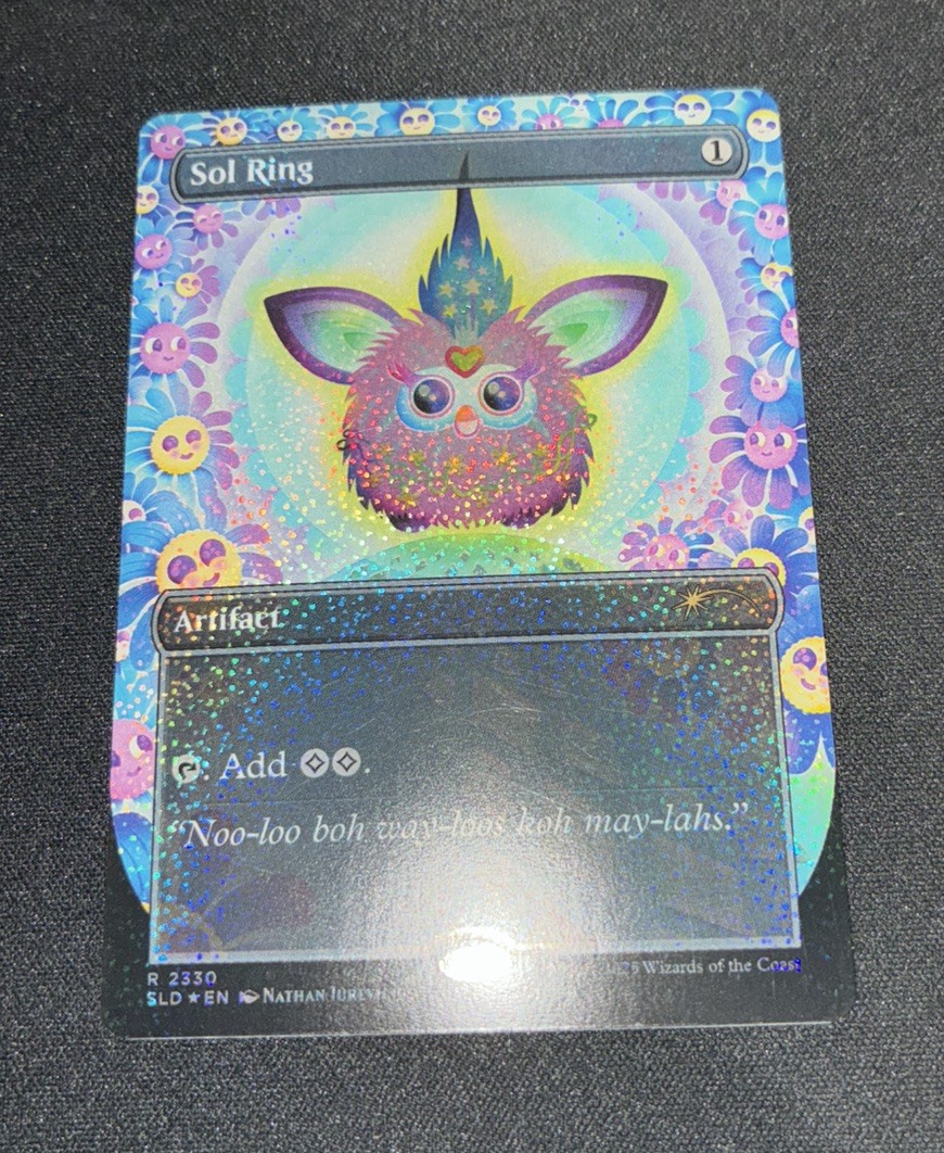 MTG Sol Ring (2330) (Confetti Foil) Borderless R Secret Lair Furby NM MTG Sol Ring (2330) (Confetti Foil) Borderless R Secret Lair Furby NM