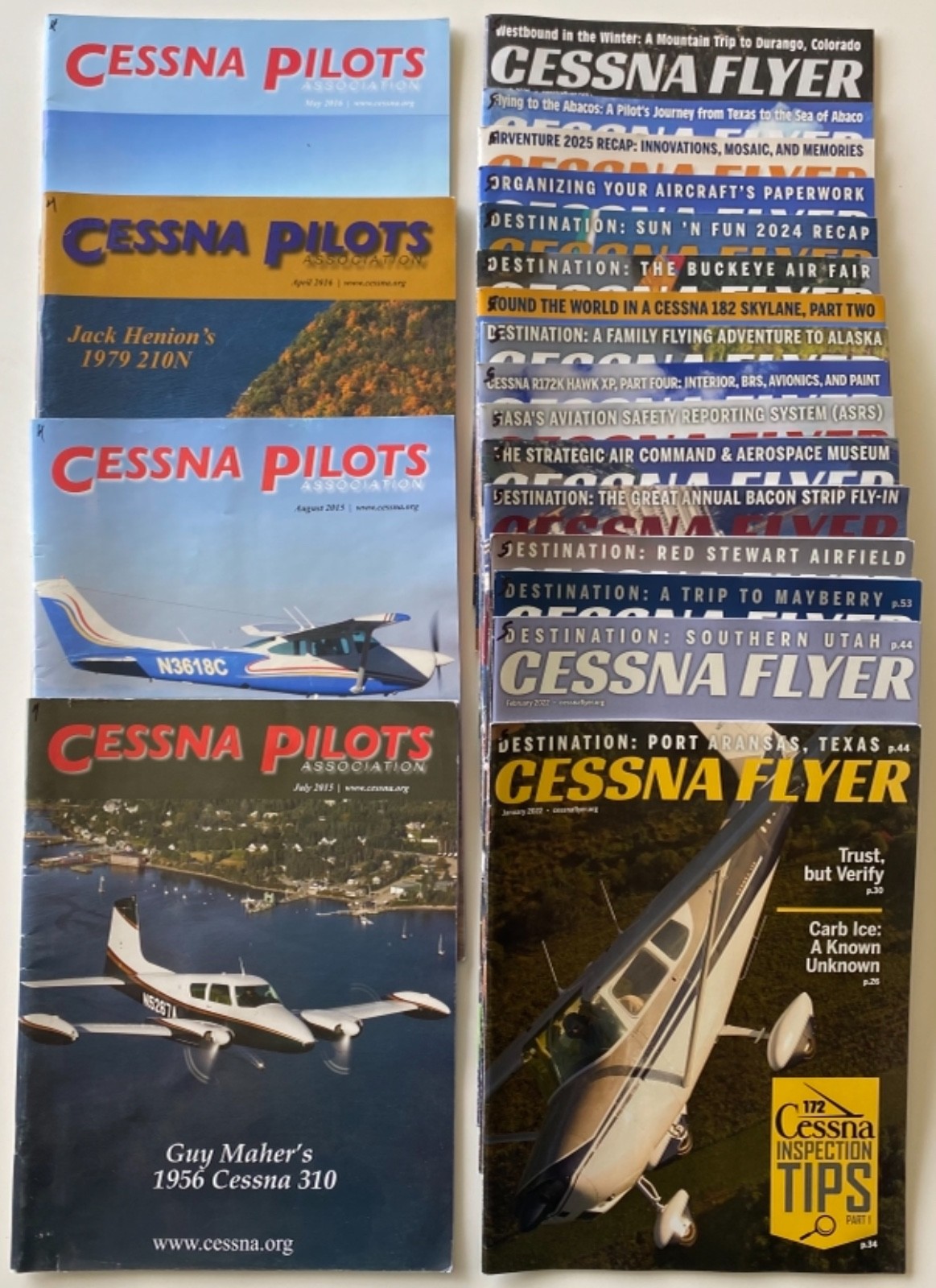 CESSNA PILOTS ASSOCIATION + CESSNA FLYER : Magazine Lot of 20 : 2015-2026