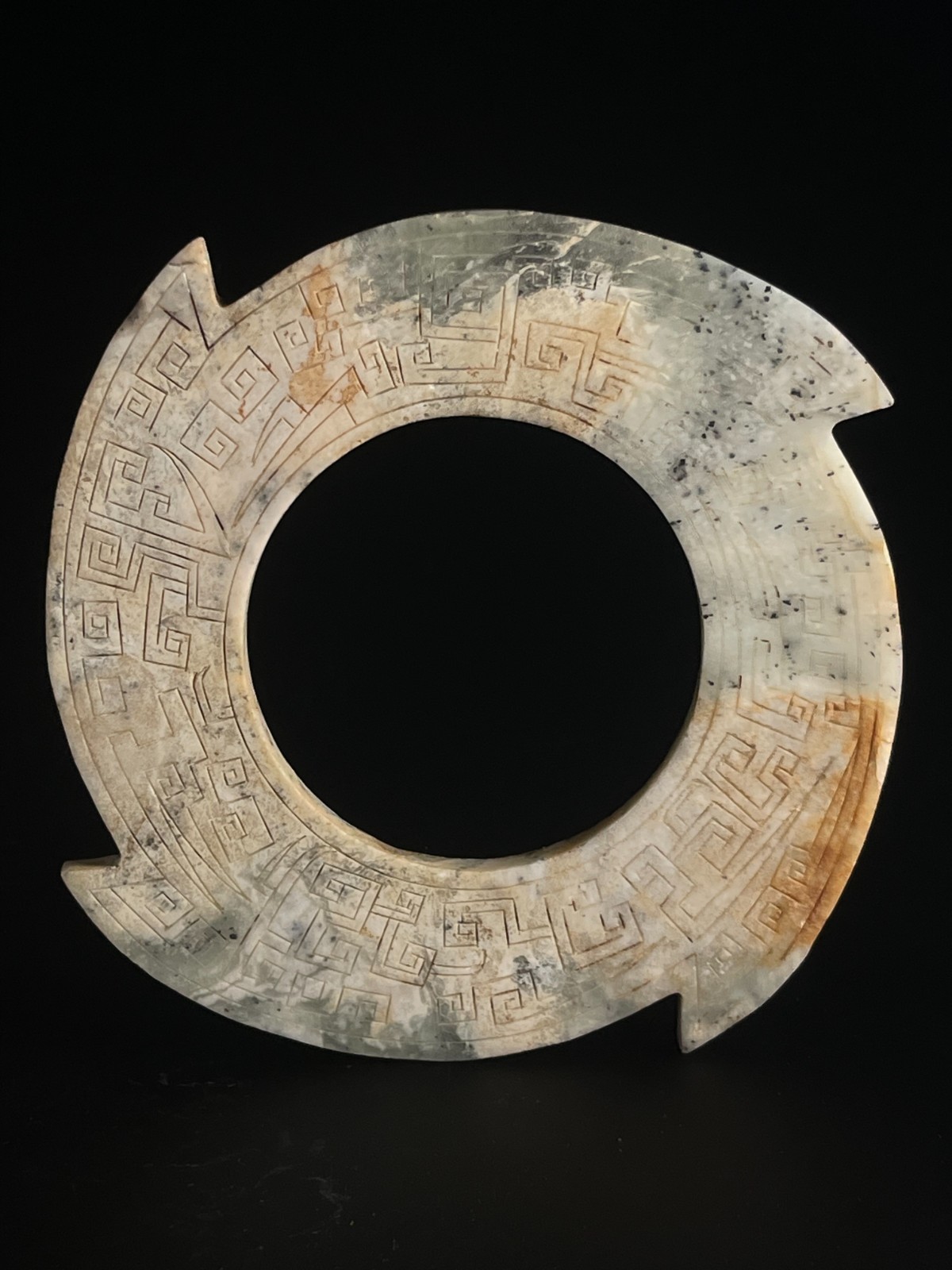 age-old China antique  Qin Dynasty Jade Xuanji with Thunder Pattern