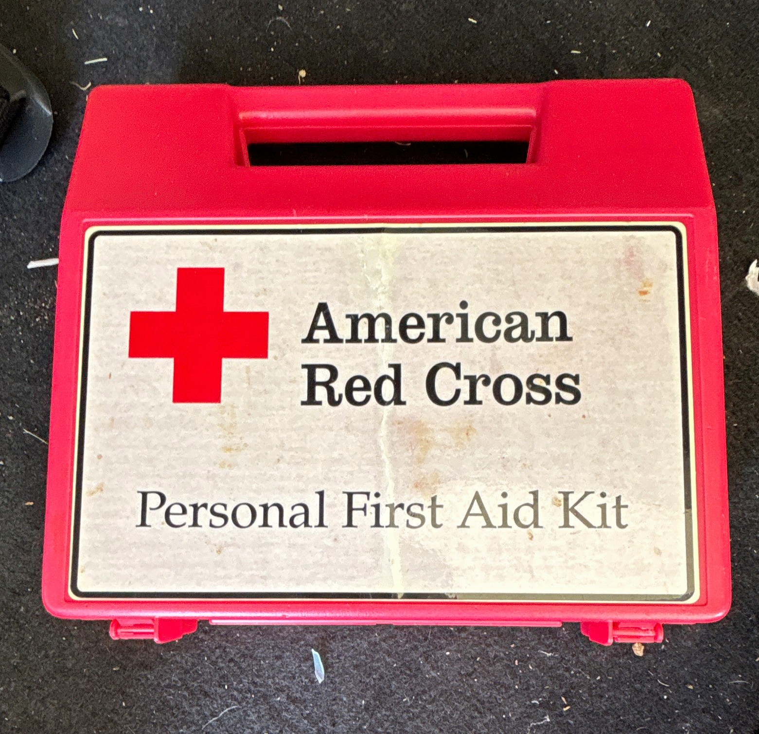 Vintage American Red Cross Portable First Aid Kit Red Case w/ accessories
