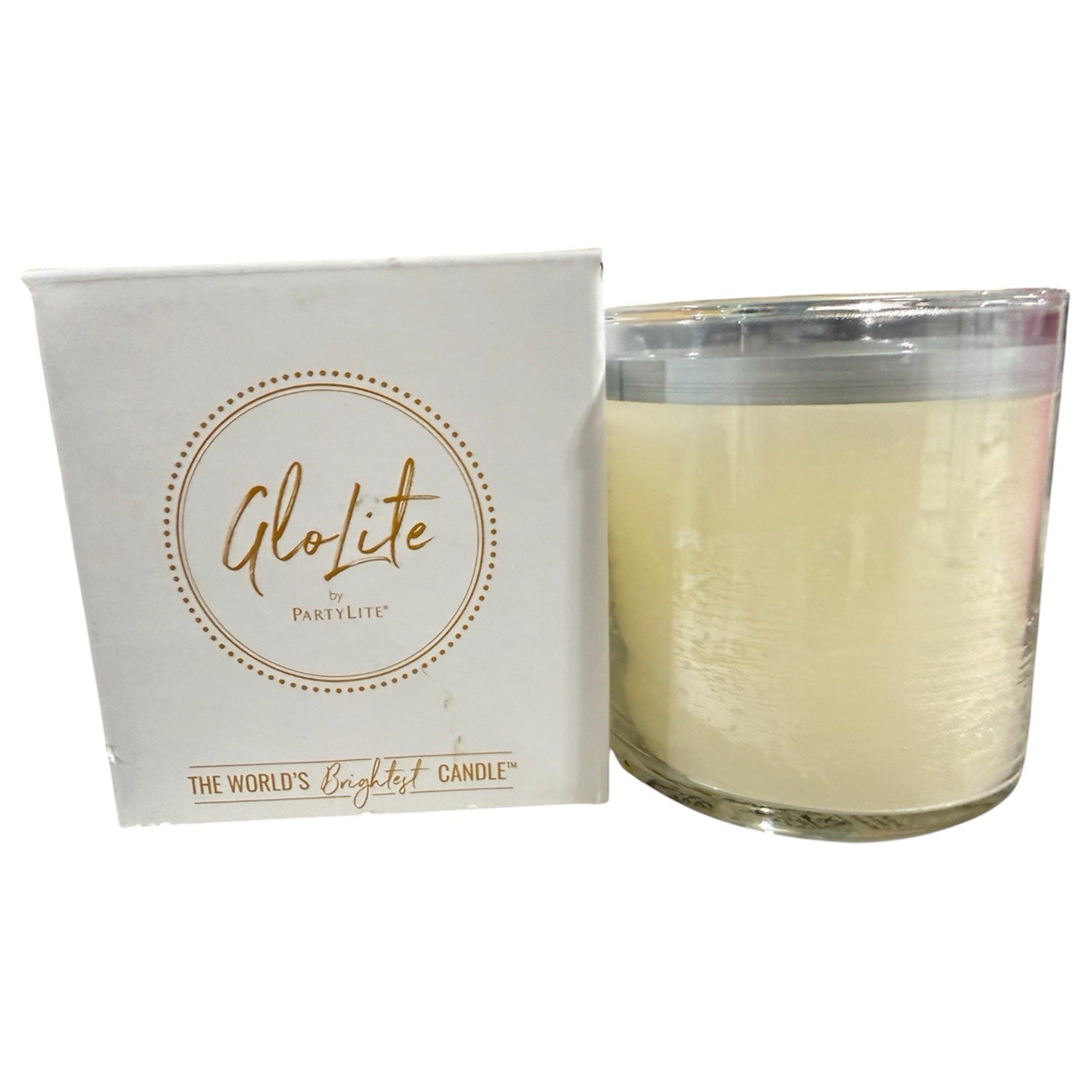 PartyLite GloLite Sun-Kissed Linen Jar Candle 15.5oz NIB