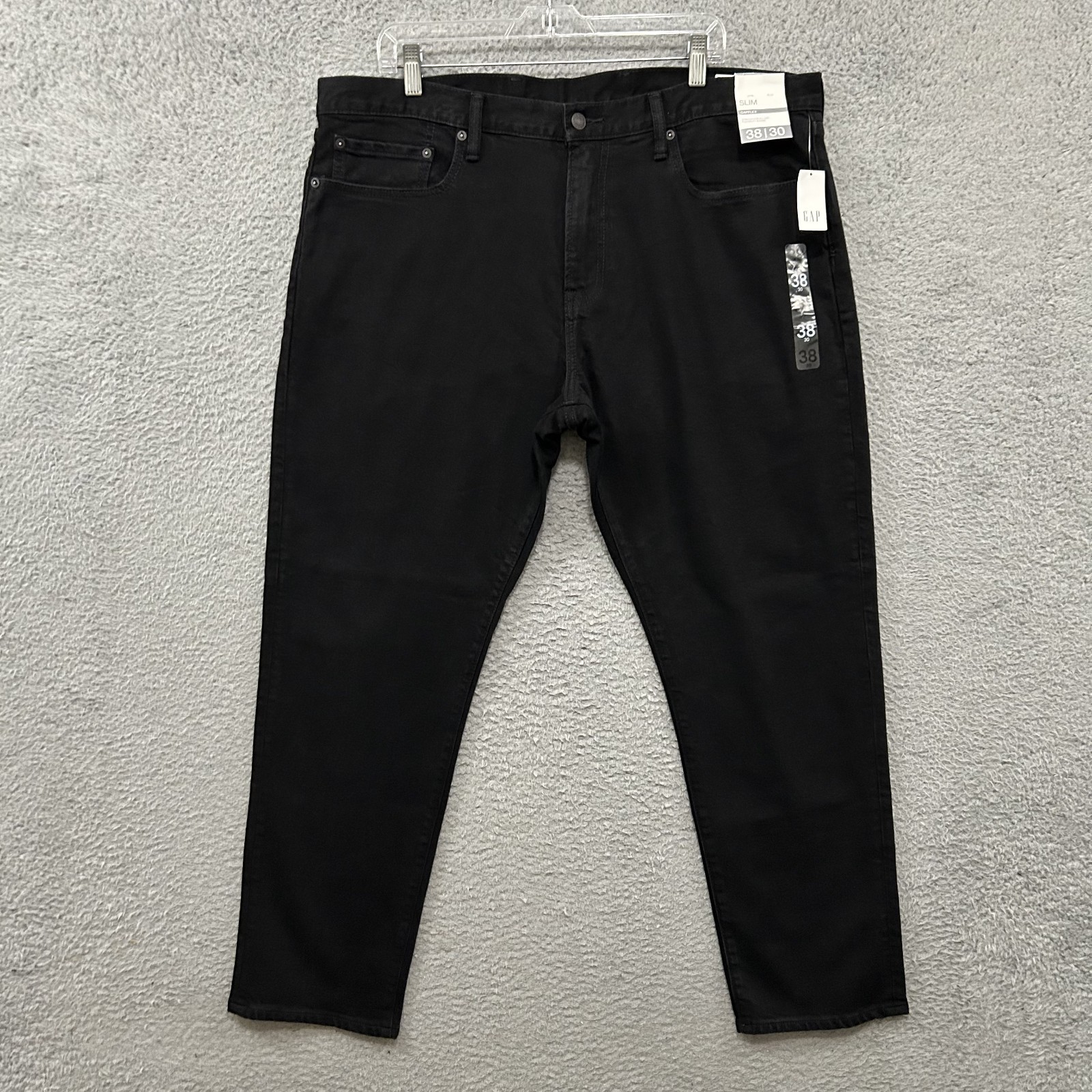Gap Jeans Mens 38x30 Black Denim Slim GapFlex Stretch Pockets Cotton Adult Gap Jeans Mens 38x30 Black Denim Slim GapFlex Stretch Pockets Cotton Adult