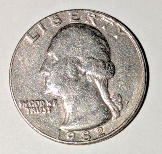 RARE 1982 P QUARTER FILLED P /OFF CENTER, RIM/DATE ERRORS SEE PHOTOS DESCRIPTION RARE 1982 P QUARTER FILLED P /OFF CENTER, RIM/DATE ERRORS SEE PHOTOS DESCRIPTION