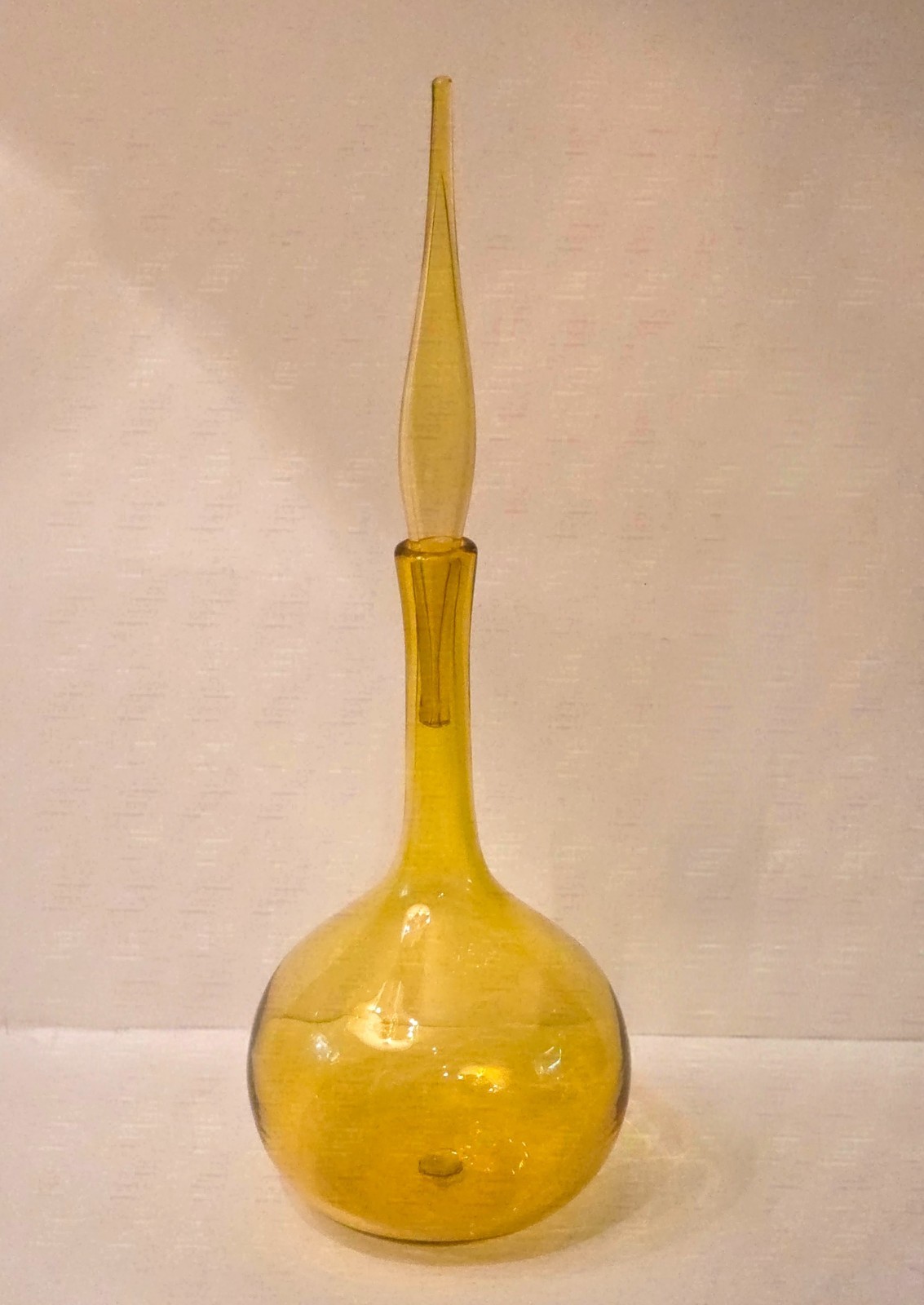 Blenko Decanter 627L in Jonquil by Wayne Husted 1962 Flame Stopper Blenko Decanter 627L in Jonquil by Wayne Husted 1962 Flame Stopper