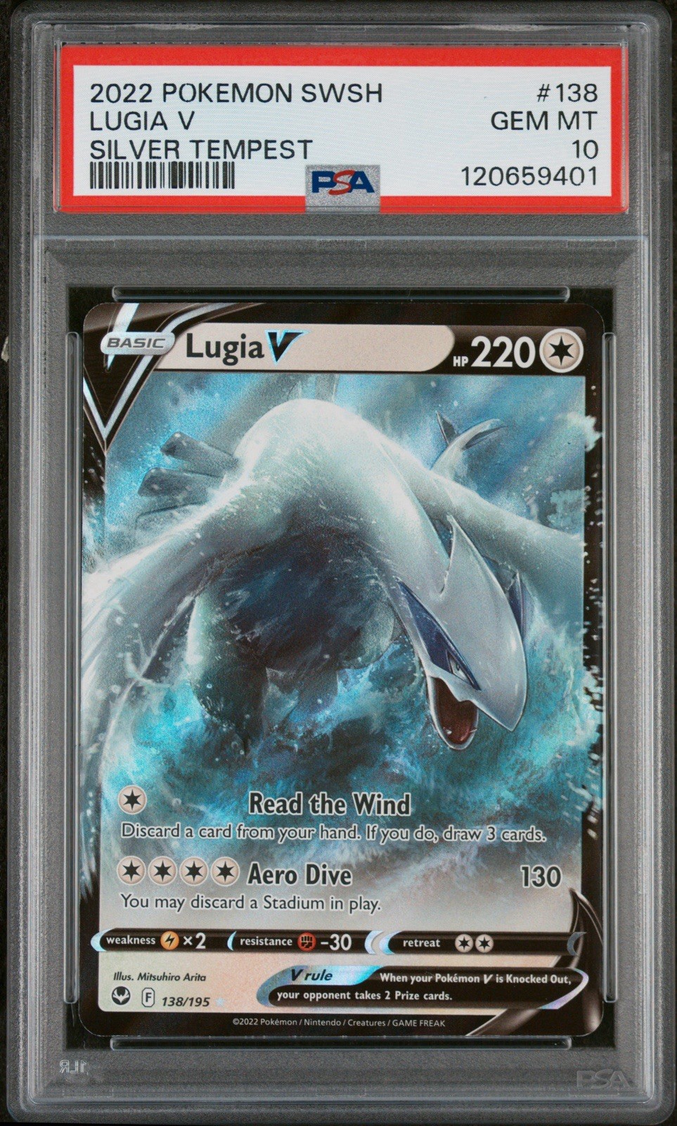 PSA 10 Lugia V #138 2022 Pokemon Sword & Shield Silver Tempest PSA 10 Lugia V #138 2022 Pokemon Sword & Shield Silver Tempest