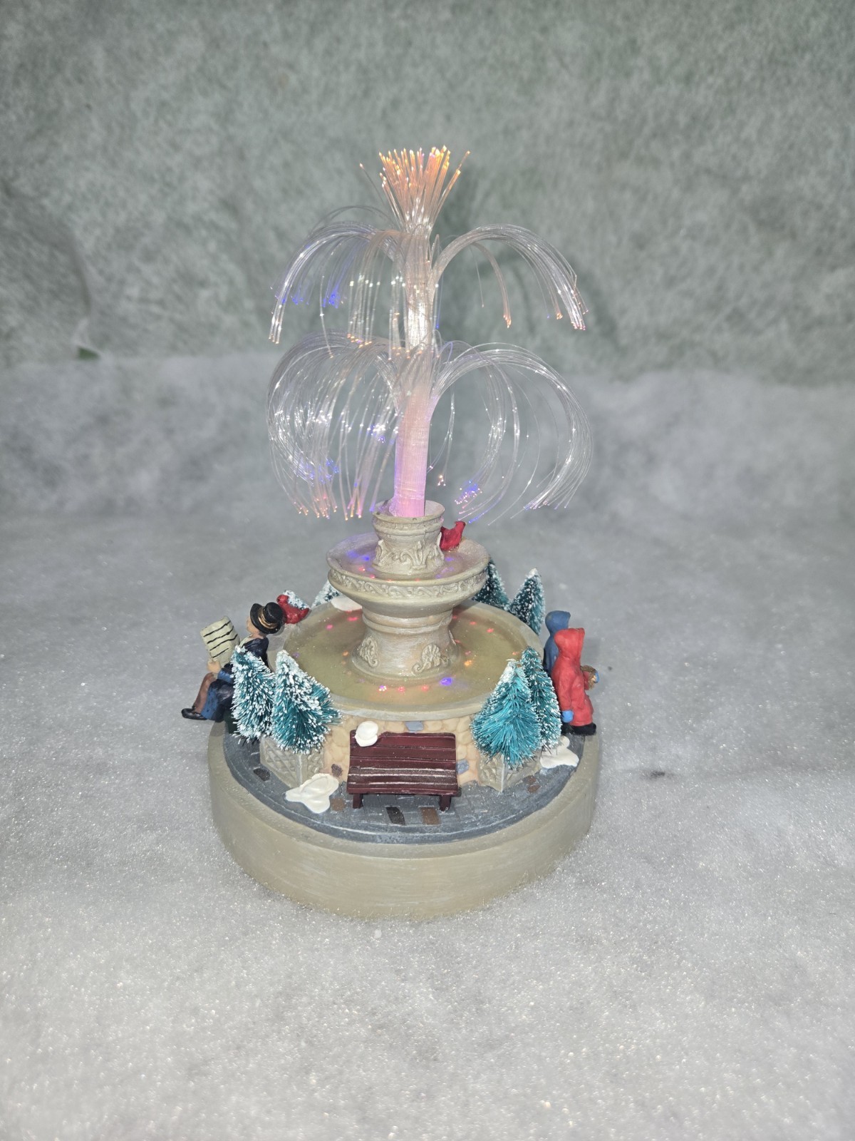 VTG St Nicholas Square Christmas Village Collection Fiber Optic Fountain Works