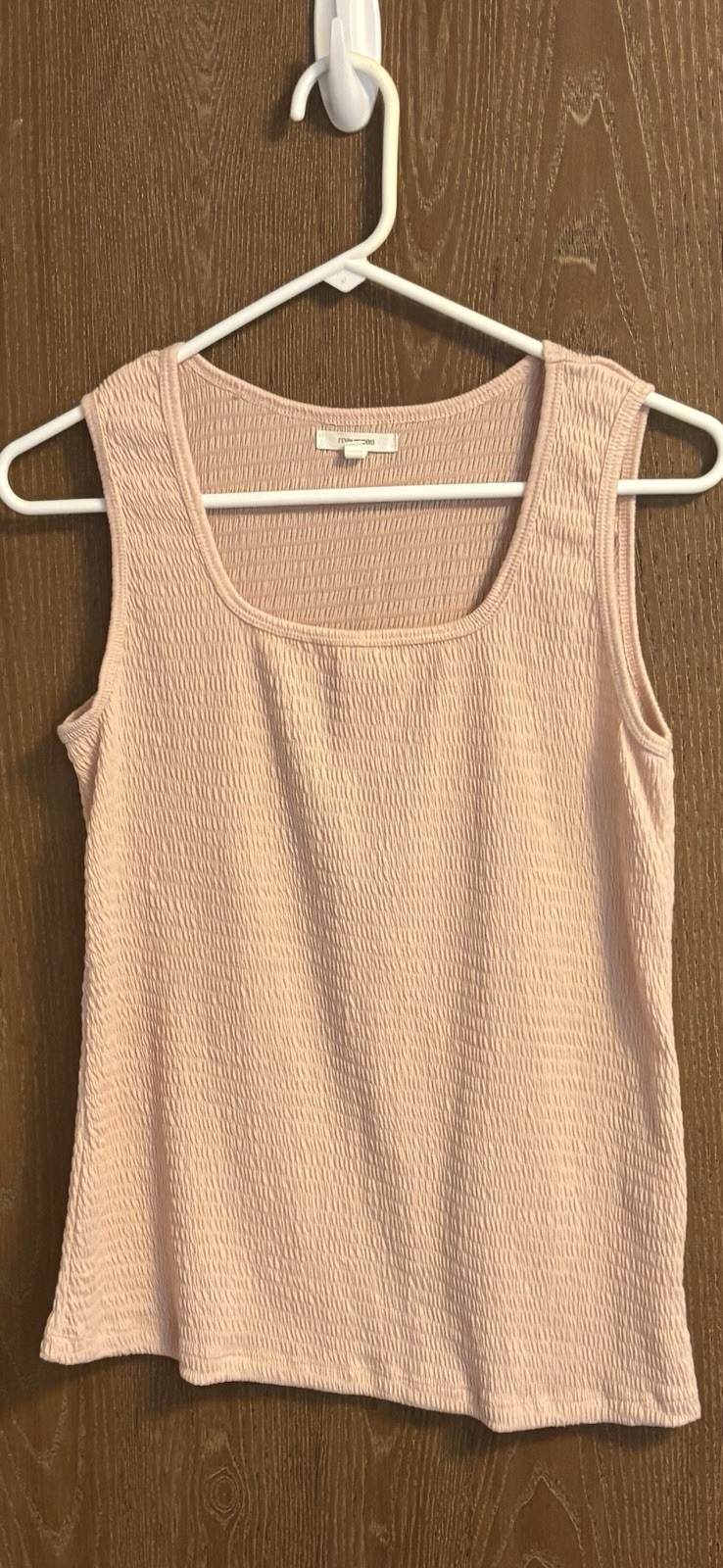 Maurice’s Women’s Textured Square Neck Tank Top, Soft Pink, Size M