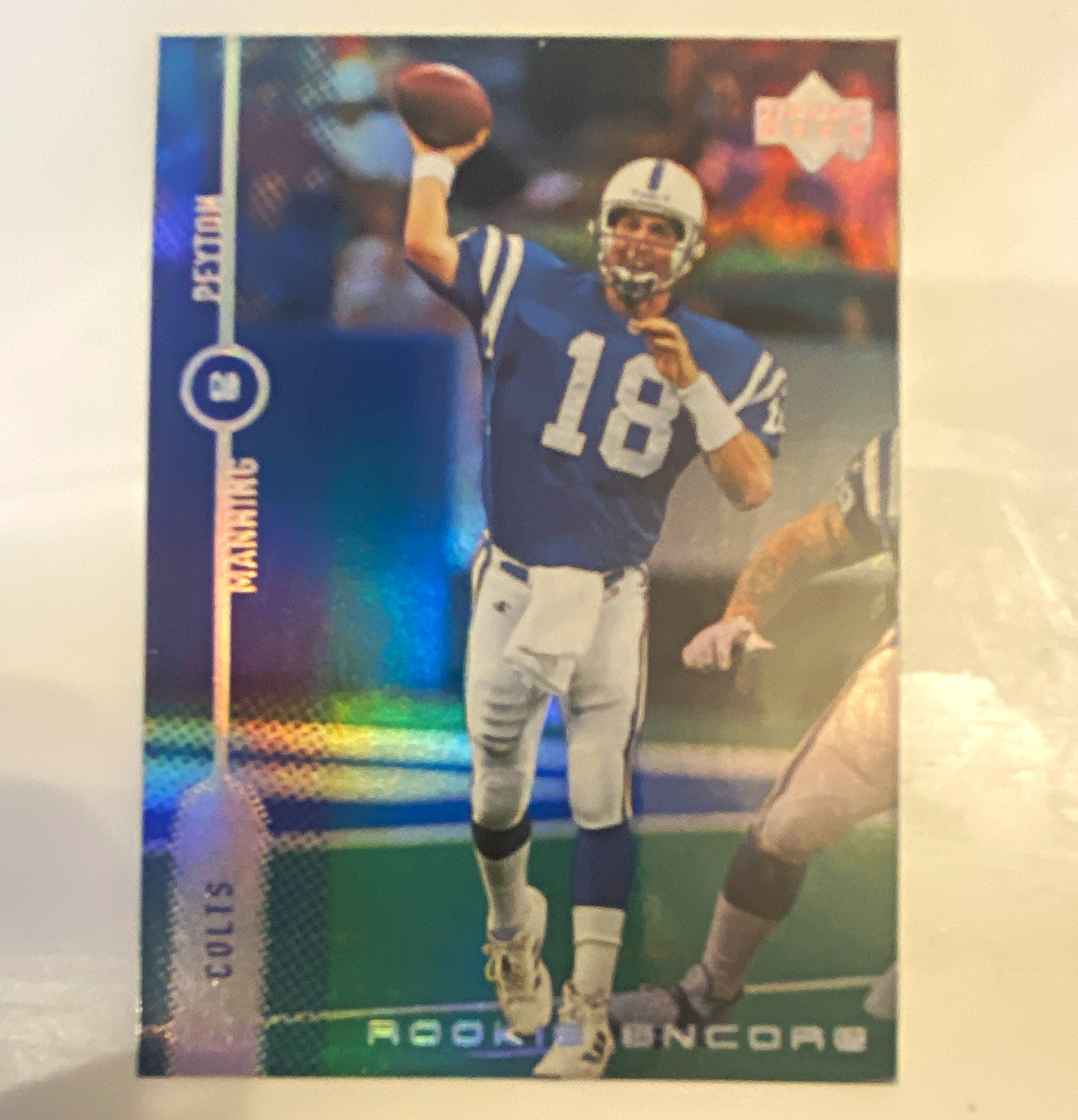 Upper Deck 1998 Encore Rookie Encore Insert Peyton Manning Colts Card #RE2 Upper Deck 1998 Encore Rookie Encore Insert Peyton Manning Colts Card #RE2