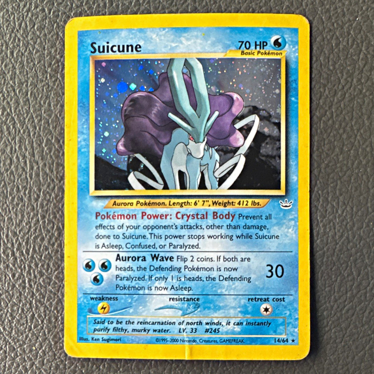 Suicune 14/64 Holo Rare, Neo Revelation Pokemon TCG Card, English 2000 Suicune 14/64 Holo Rare, Neo Revelation Pokemon TCG Card, English 2000