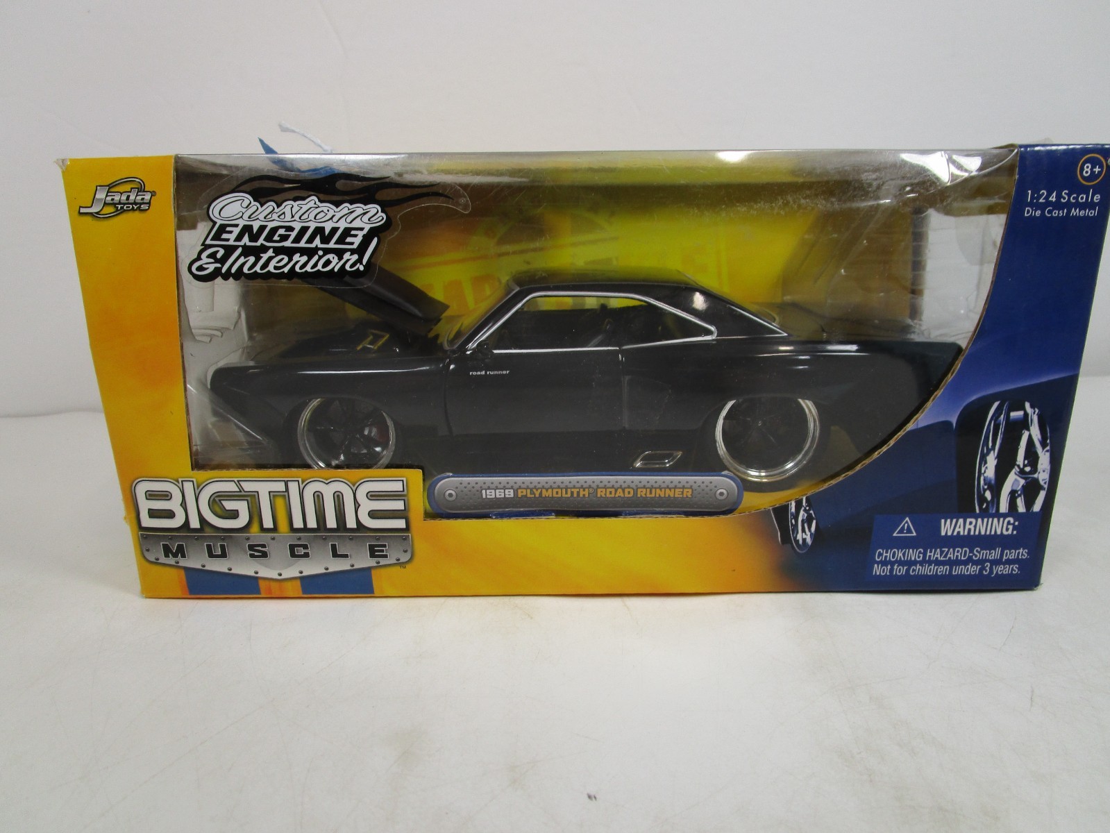 JADA 1/24 BIGTIME MUSCLE BLACK 1969 PLYMOUTH ROAD RUNNER USED NICE *ISSUE* JADA 1/24 BIGTIME MUSCLE BLACK 1969 PLYMOUTH ROAD RUNNER USED NICE *ISSUE*